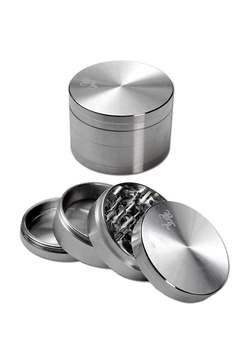 Black leaf - Macinino in acciaio inox (composto da 4 pezzi, Ø 59 mm)