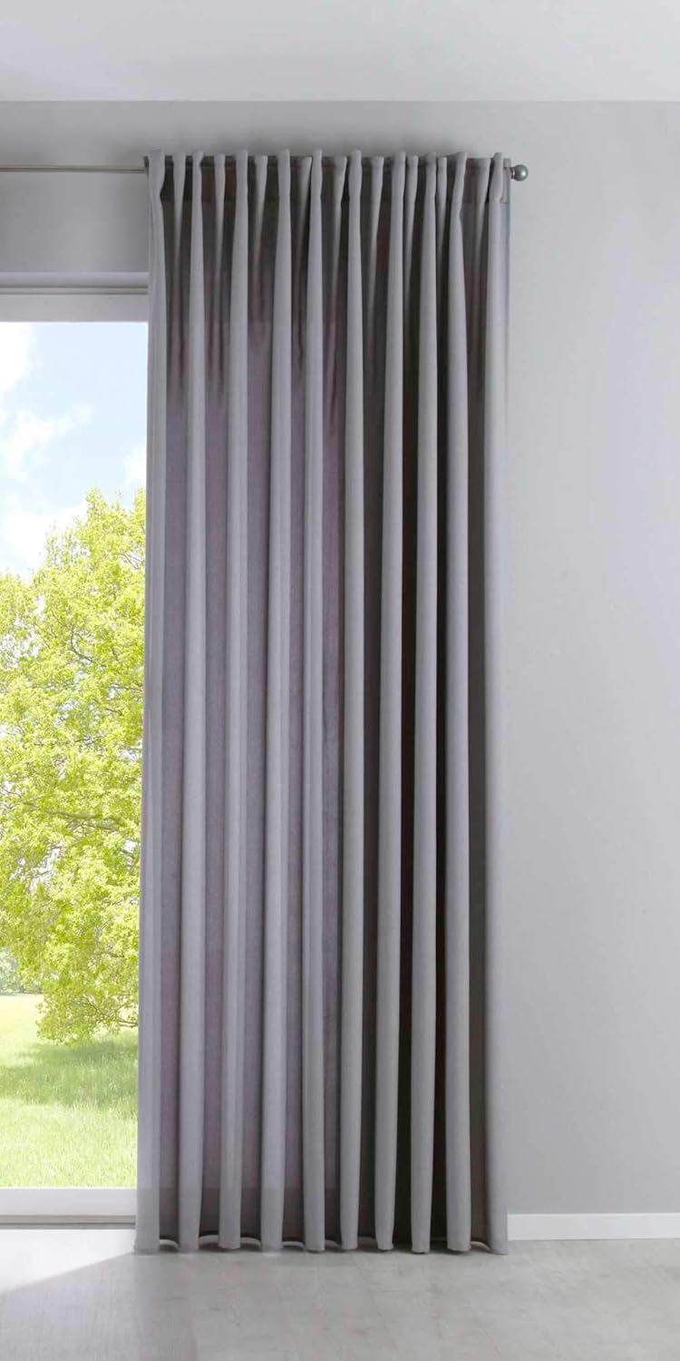 Gardinenbox Coprente Palermo Tenda Extra Larga, Opaca, traslucida, con Passanti nascosti, fermatenda, 10002651, Poliestere, Grigio, 300.00 x 250.00 CMS