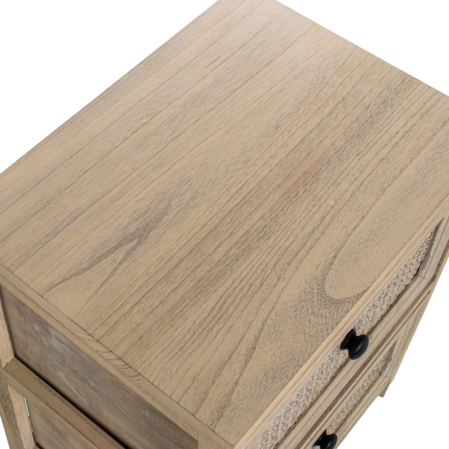 CAJONERA MADERA C/2 CAJONES MIMBRE 40x30x52cm - immagine 6