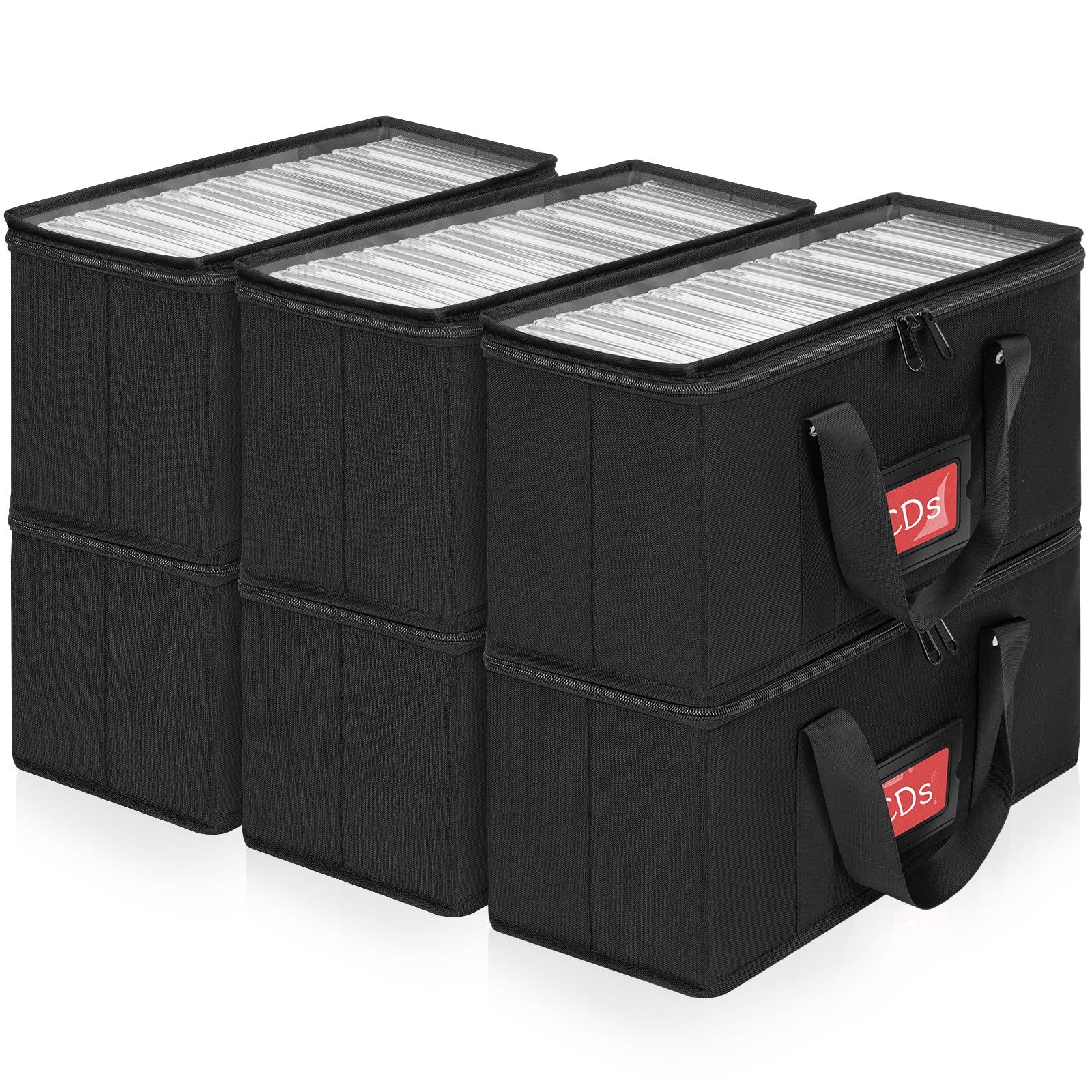 IPEB Custodia per CD e DVD con Maniglia, Nera (6 Pezzi)