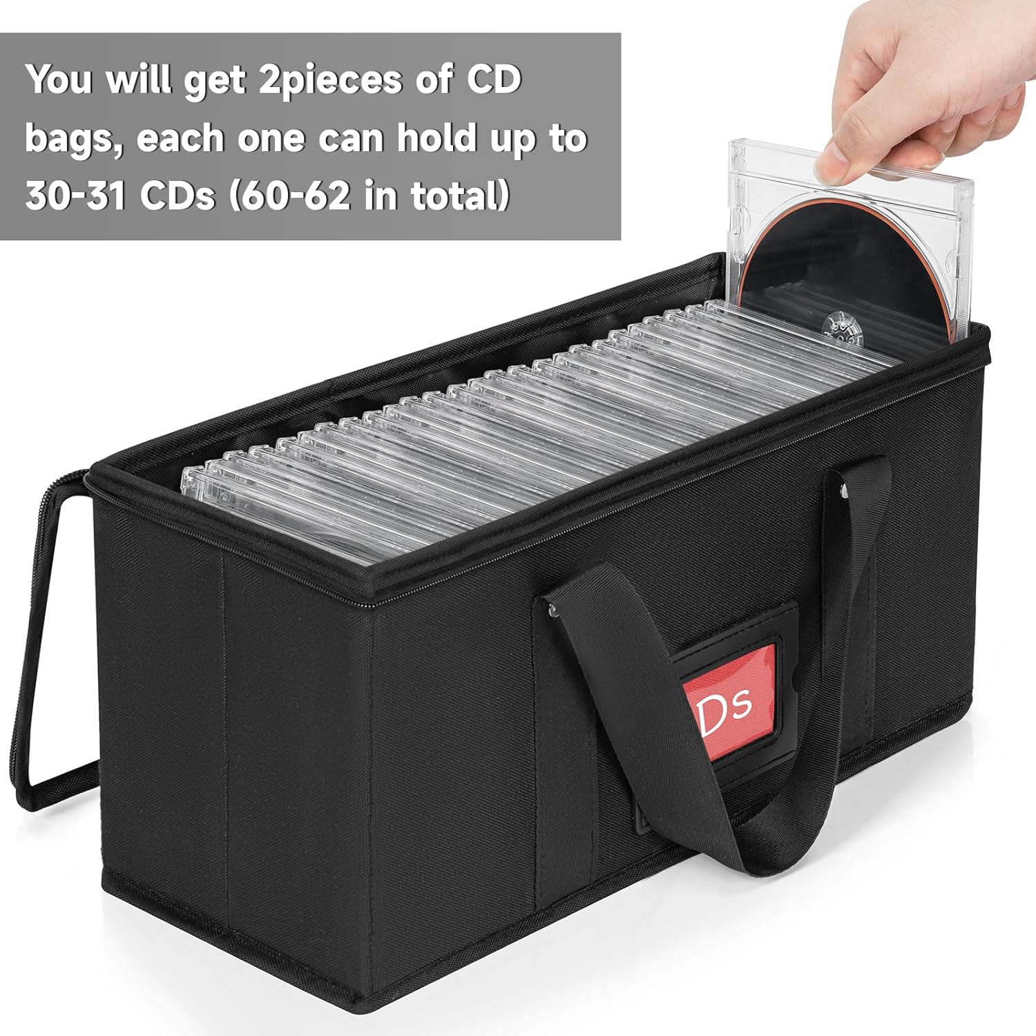 IPEB Custodia per CD e DVD con Maniglia, Nera (6 Pezzi) - immagine 2