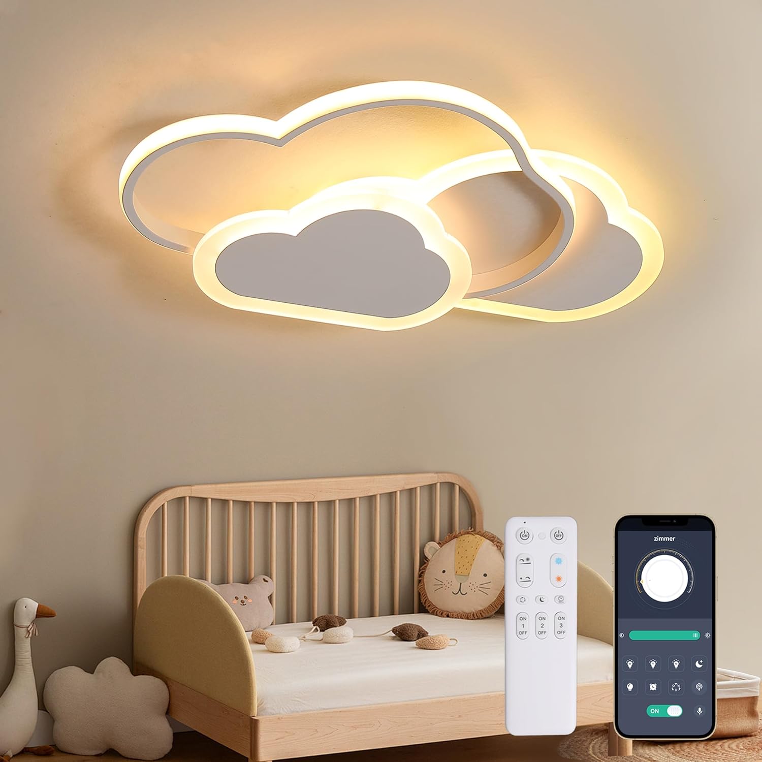 Plafoniera LED Nuvola Cameretta Dimmerabile 42CM 32W - immagine 1