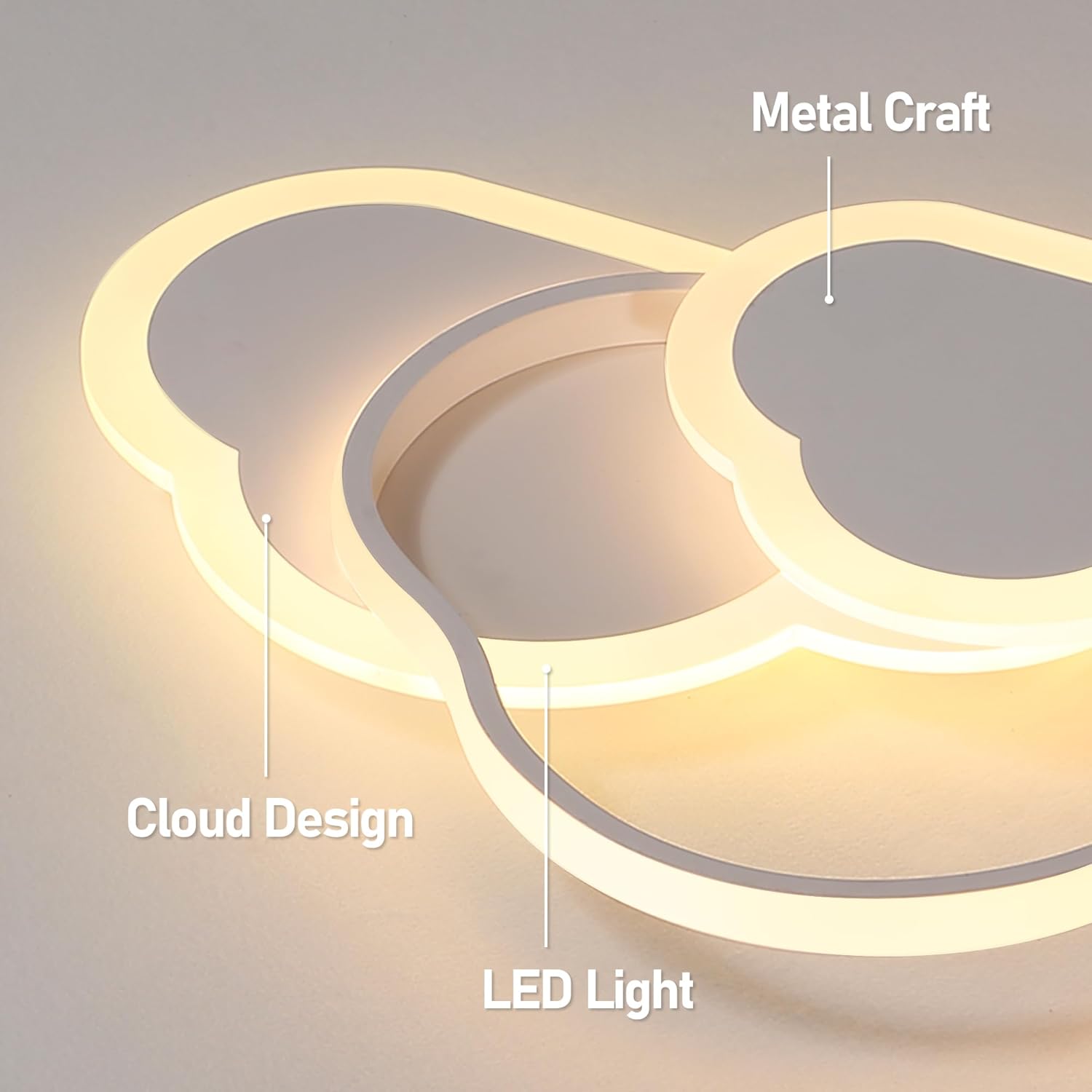 Plafoniera LED Nuvola Cameretta Dimmerabile 42CM 32W - immagine 7