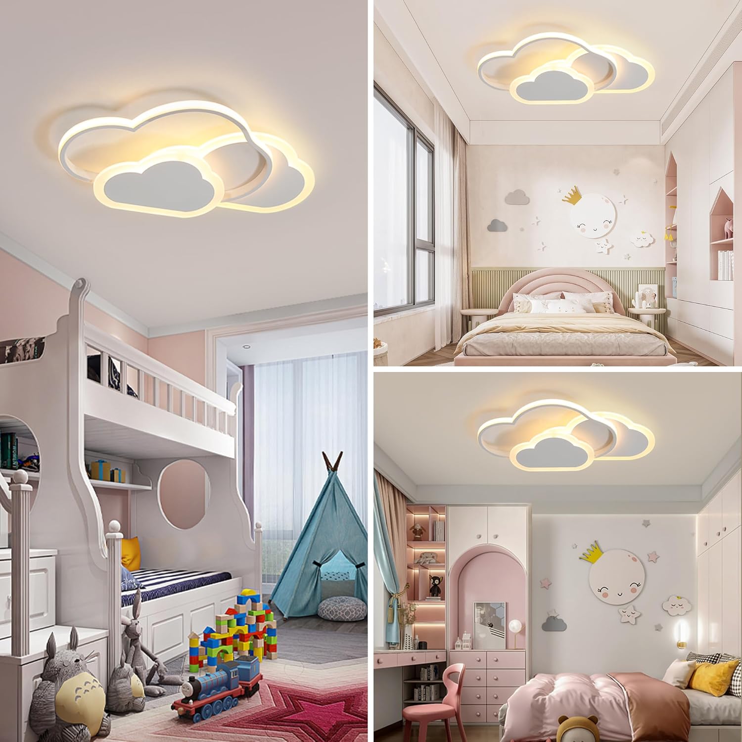 Plafoniera LED Nuvola Cameretta Dimmerabile 42CM 32W - immagine 9