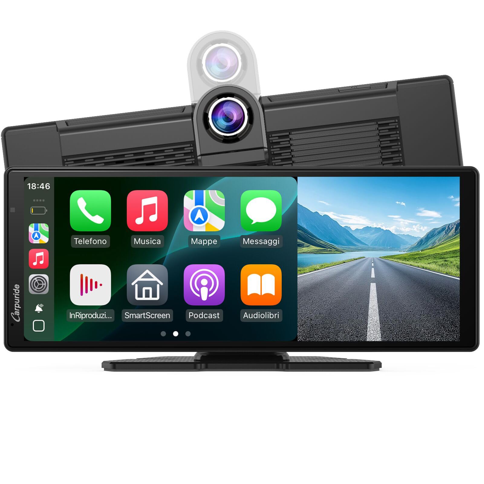 Carpuride W903 Carplay Portatile Wireless con Dash Cam 4K