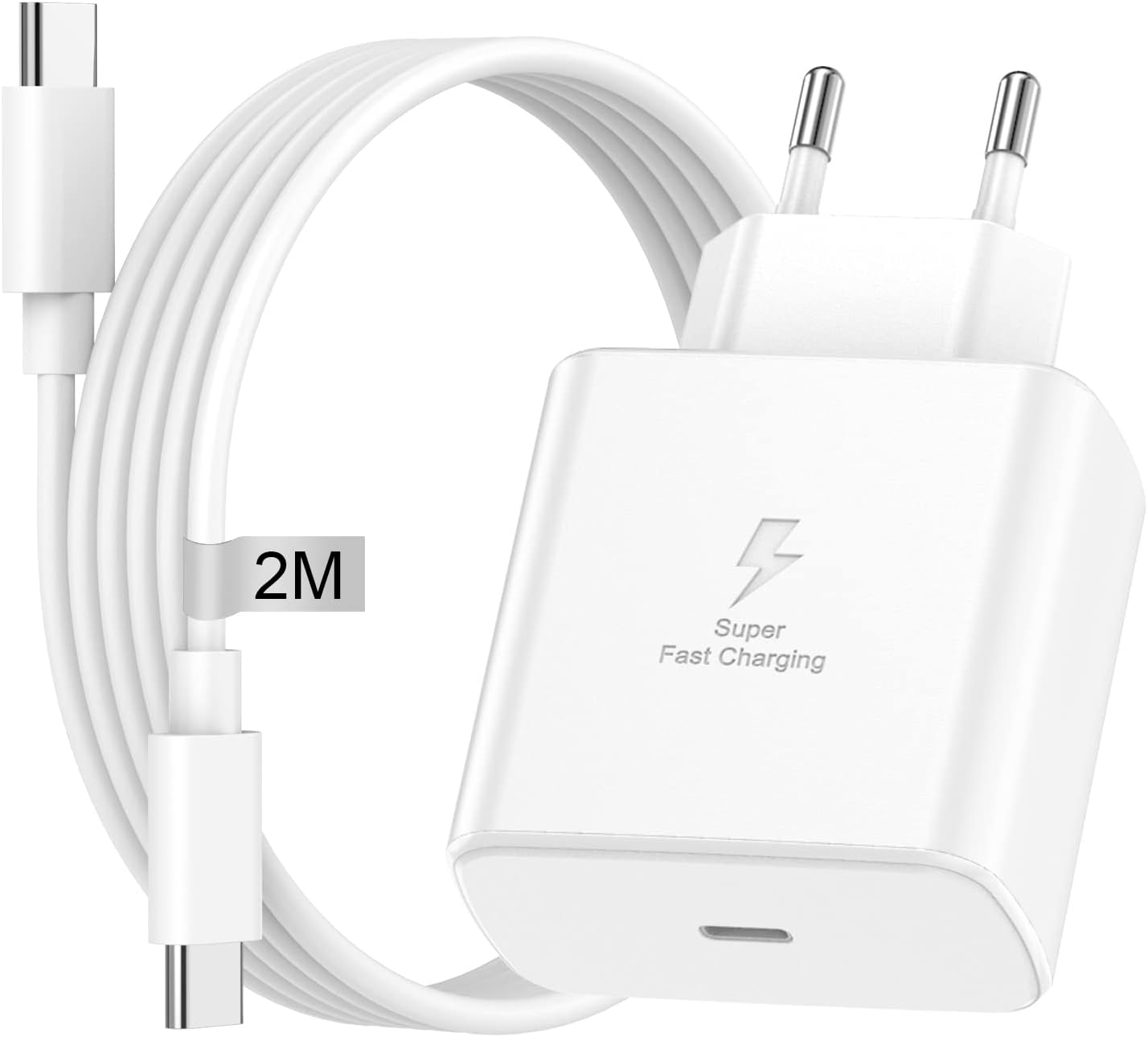 Caricabatterie Samsung 45W USB C Rapido, Bianco - immagine 1