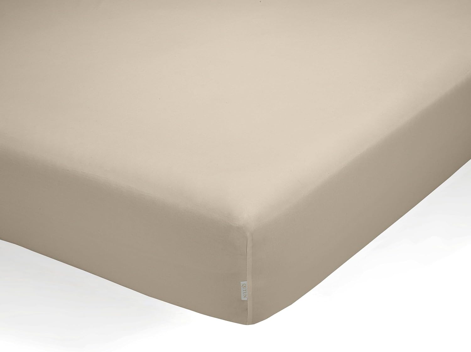 Sábana bajera ajustable de algodón orgánico color topo. Cama de 150 cm. - immagine 1