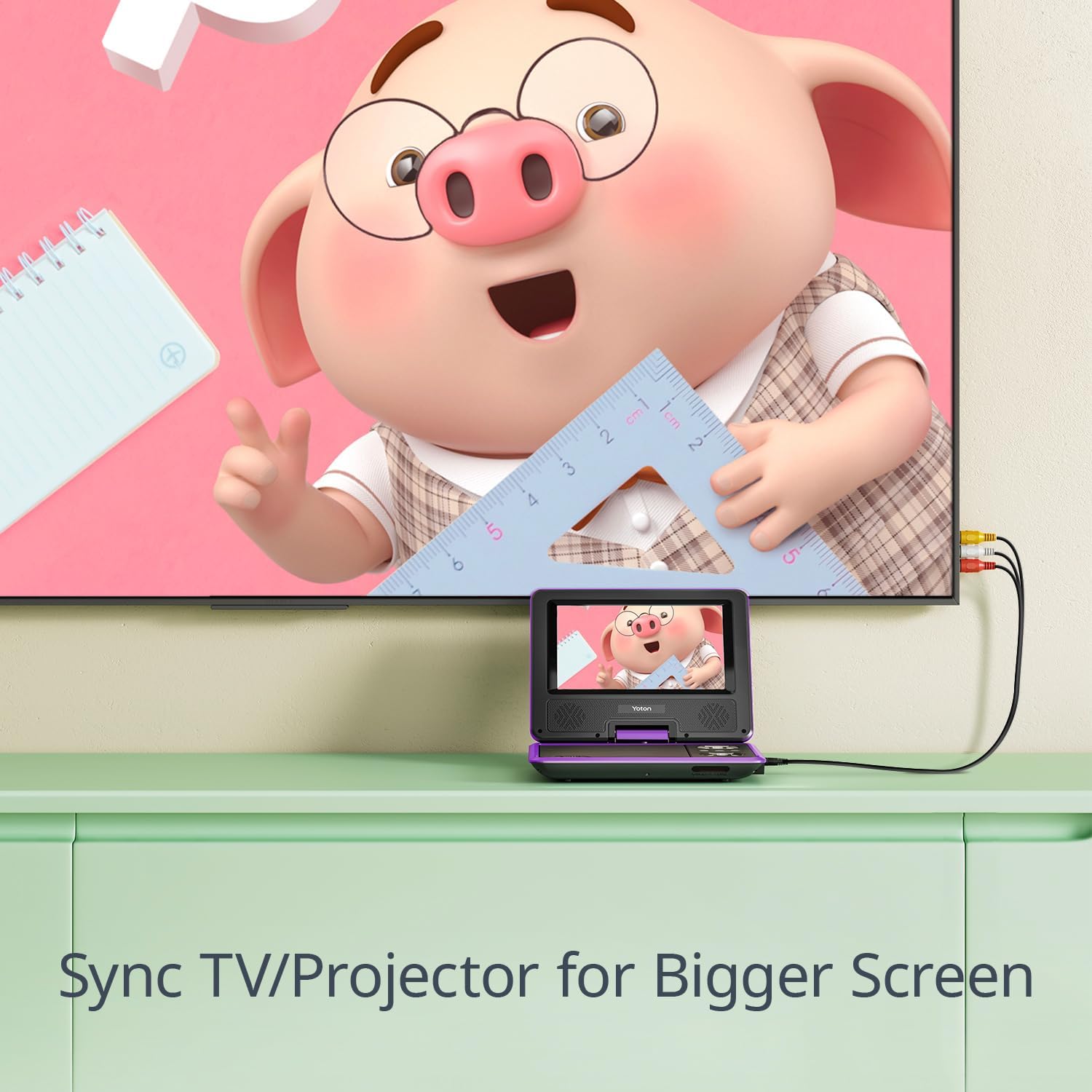 Yoton Lettore DVD Portatile 9,5" per Bambini/Auto - immagine 2