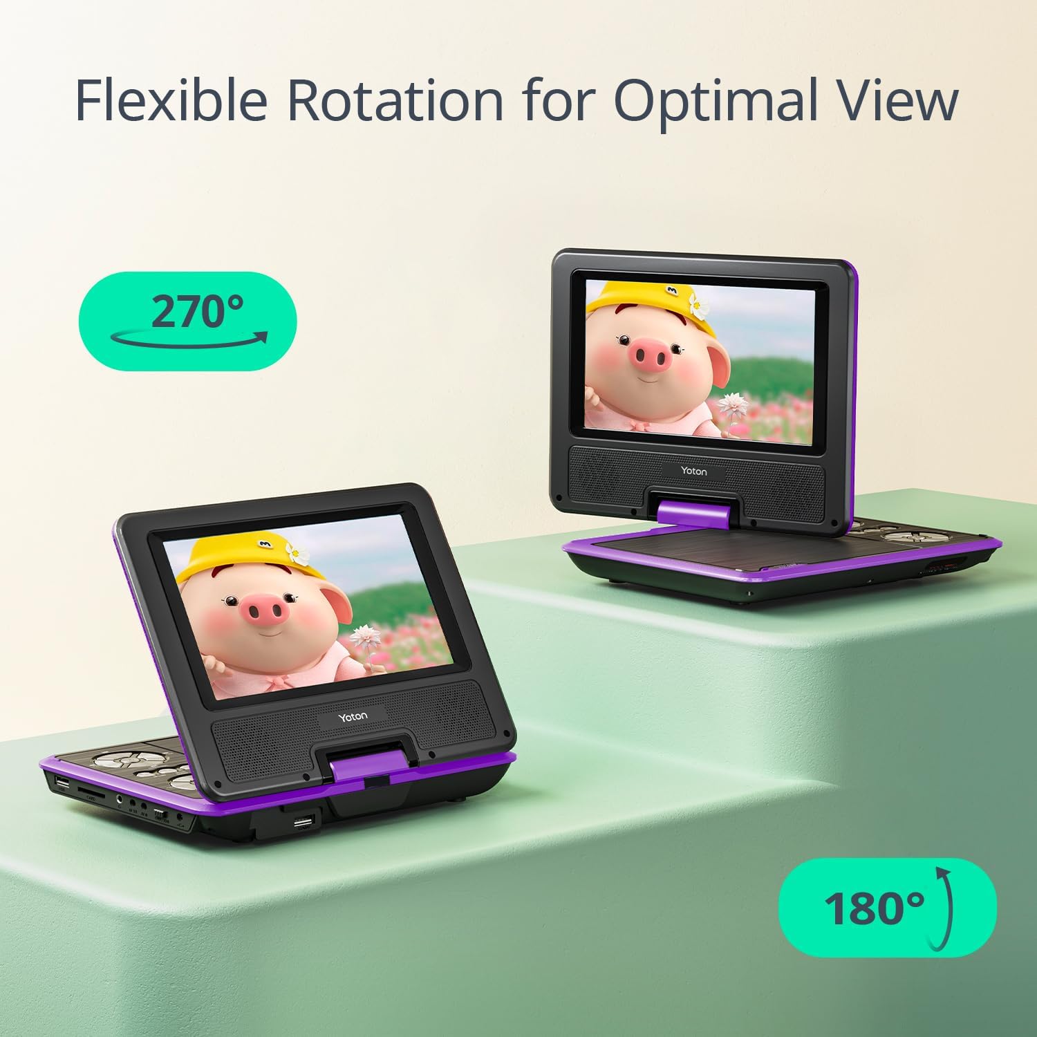 Yoton Lettore DVD Portatile 9,5" per Bambini/Auto - immagine 3