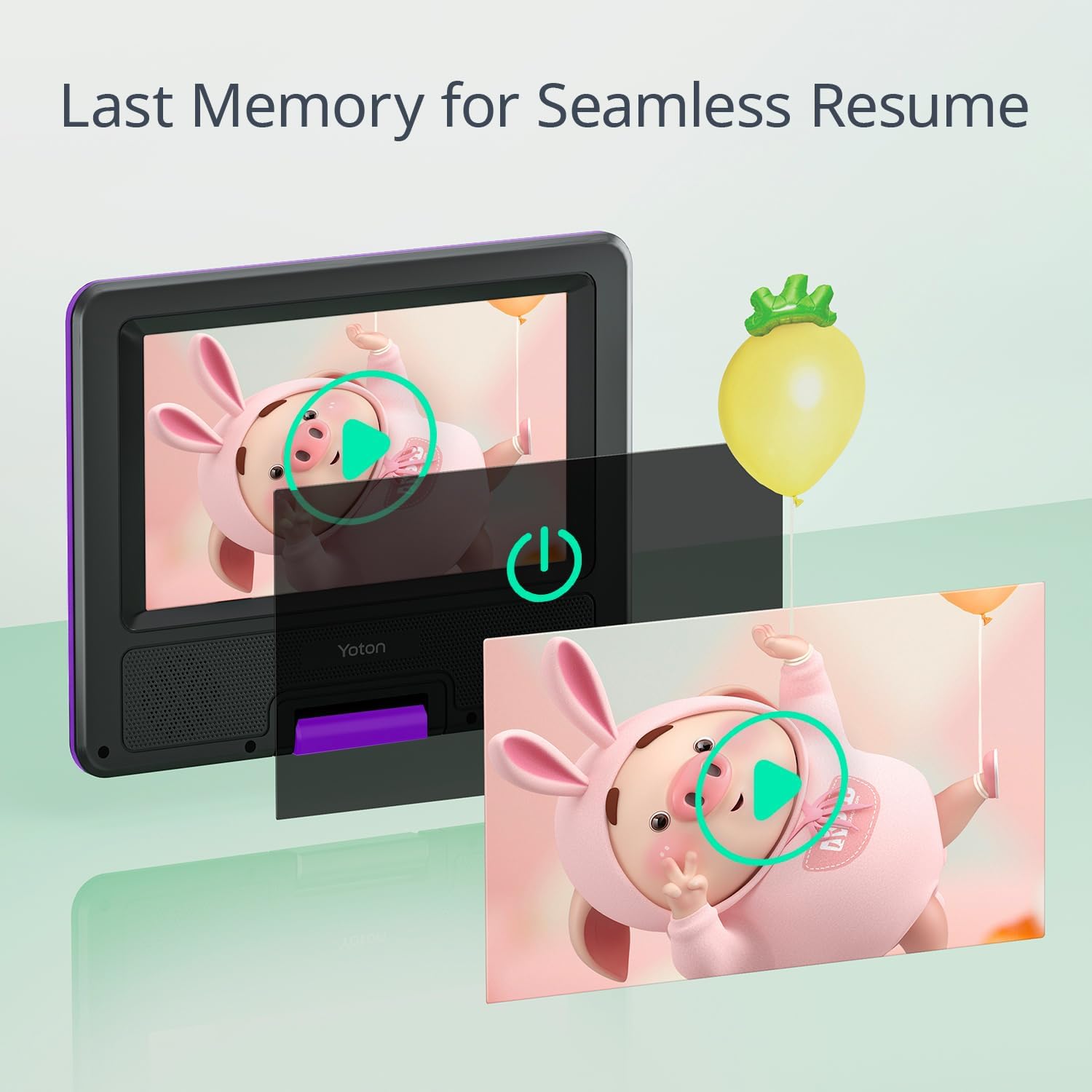 Yoton Lettore DVD Portatile 9,5" per Bambini/Auto - immagine 5