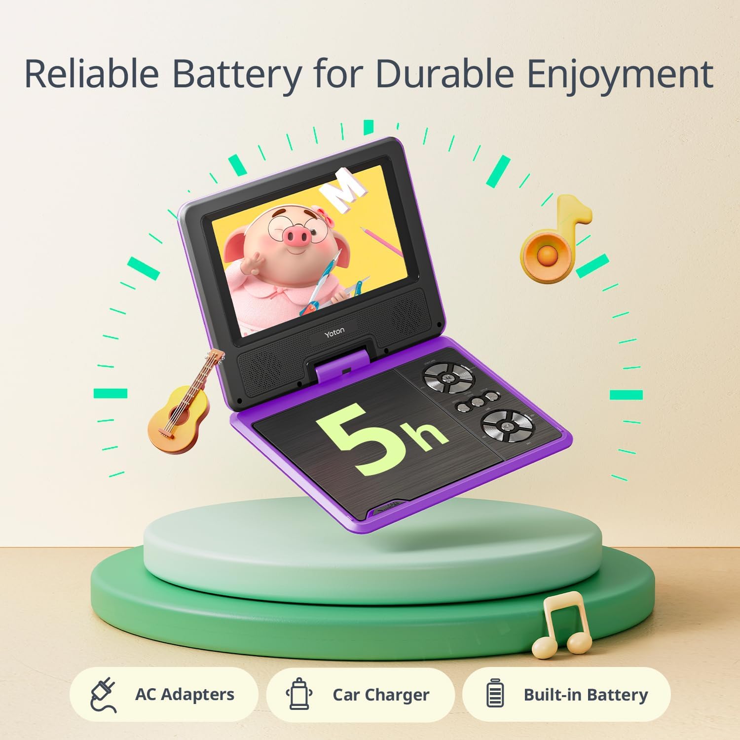 Yoton Lettore DVD Portatile 9,5" per Bambini/Auto - immagine 6