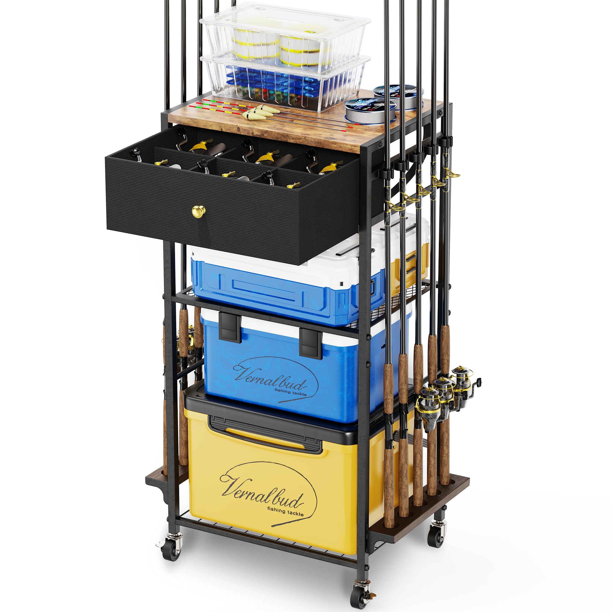 Supporto Girevole per Canne da Pesca 10 Posti