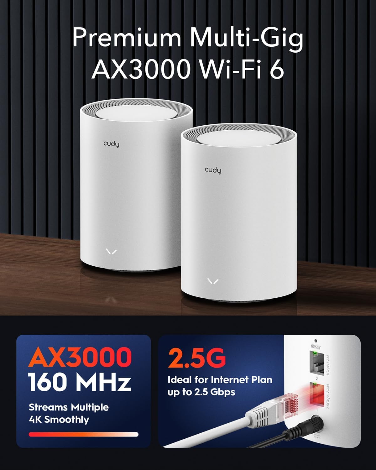 Cudy M3000 3-Pack AX3000 Sistema Mesh Wi-Fi 6 - immagine 2
