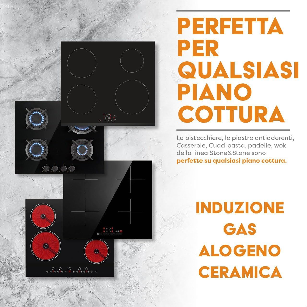 Stone&stone Set 2 Padelle Antiaderenti 20/24cm - immagine 4