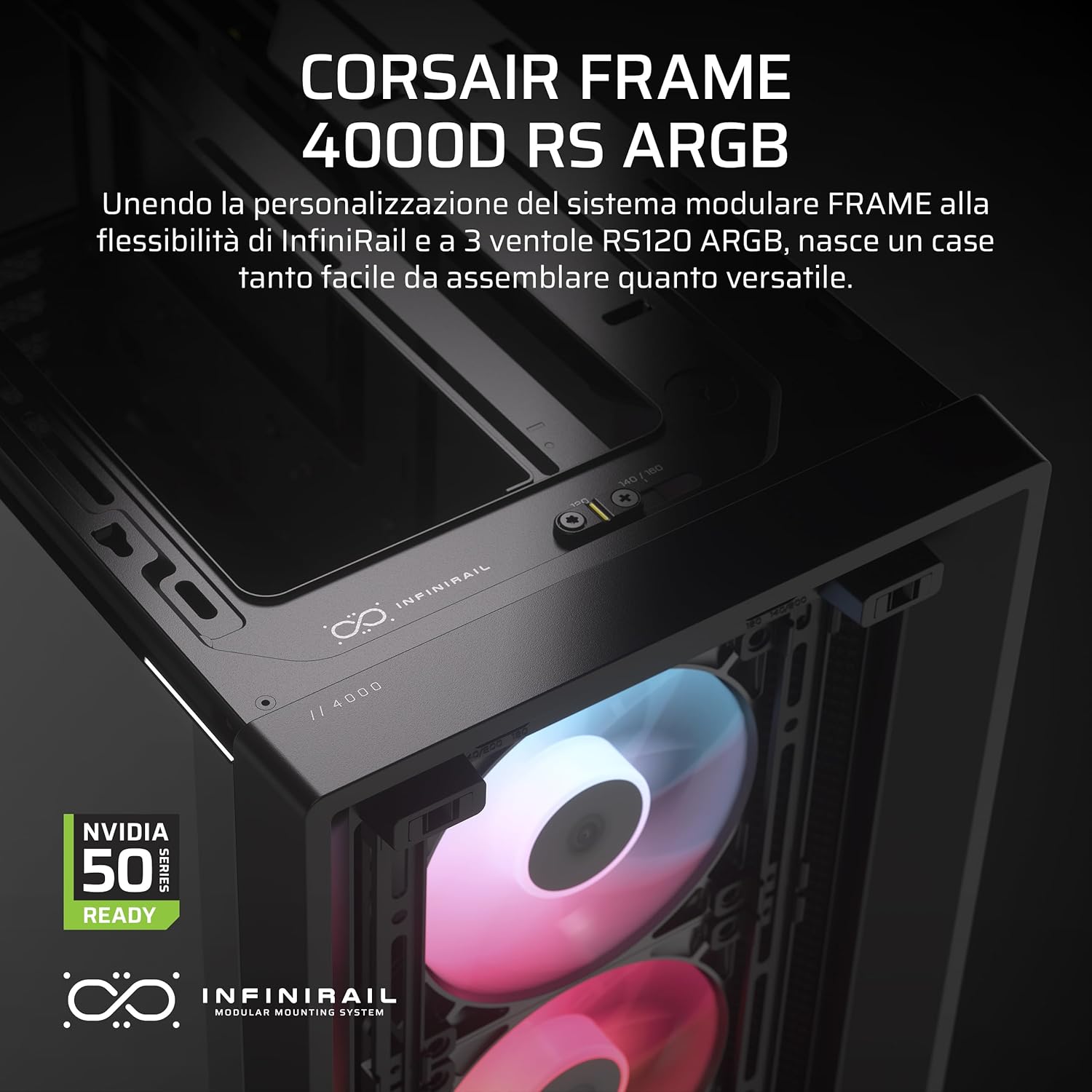 Corsair FRAME 4000D RS ARGB - Case Mid-Tower ATX, Nero - immagine 2