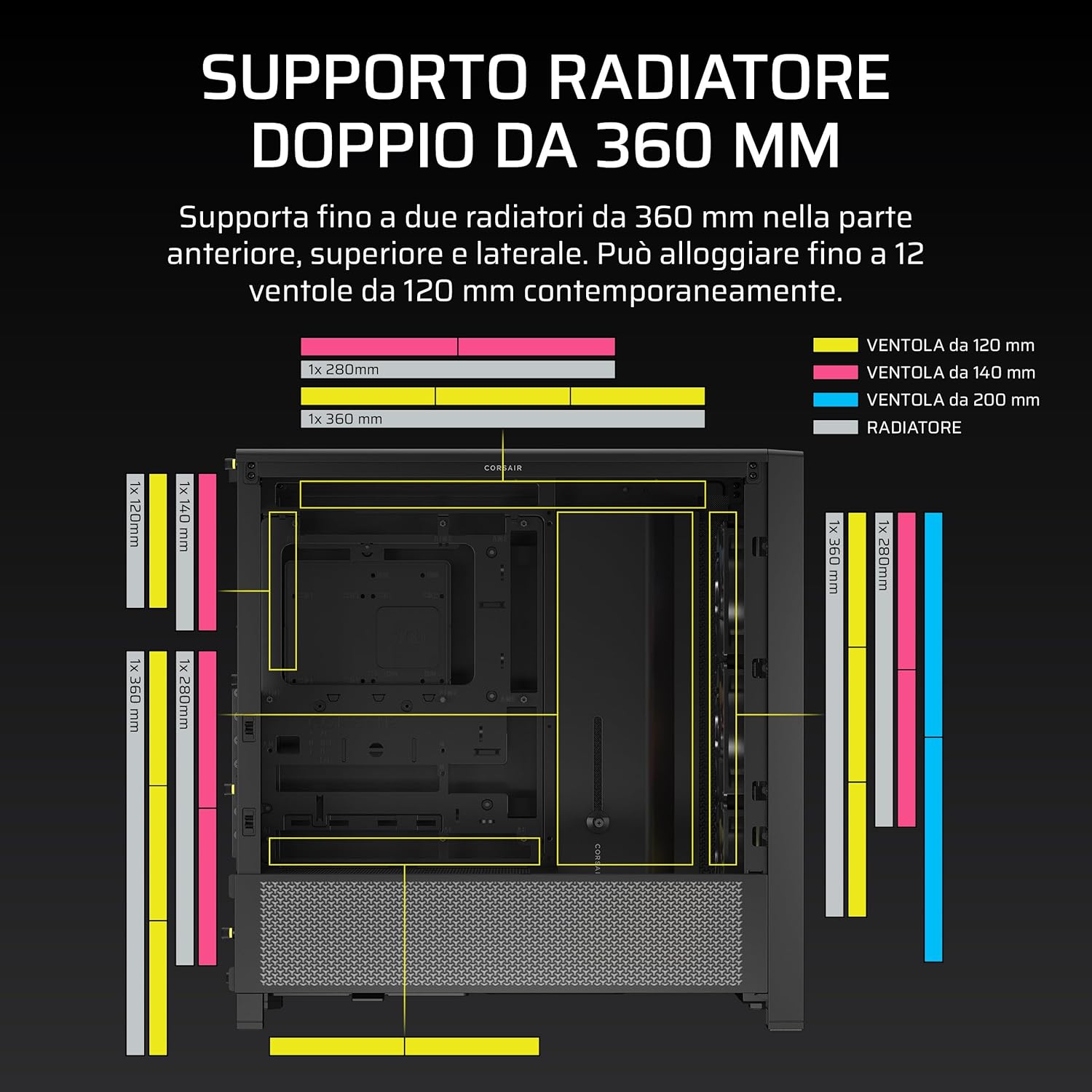 Corsair FRAME 4000D RS ARGB - Case Mid-Tower ATX, Nero - immagine 6