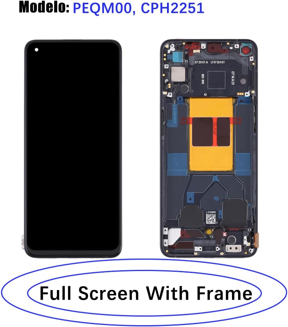 HLYGZX Display Ricambio LCD per Oppo Reno6 5G, Nero - immagine 2