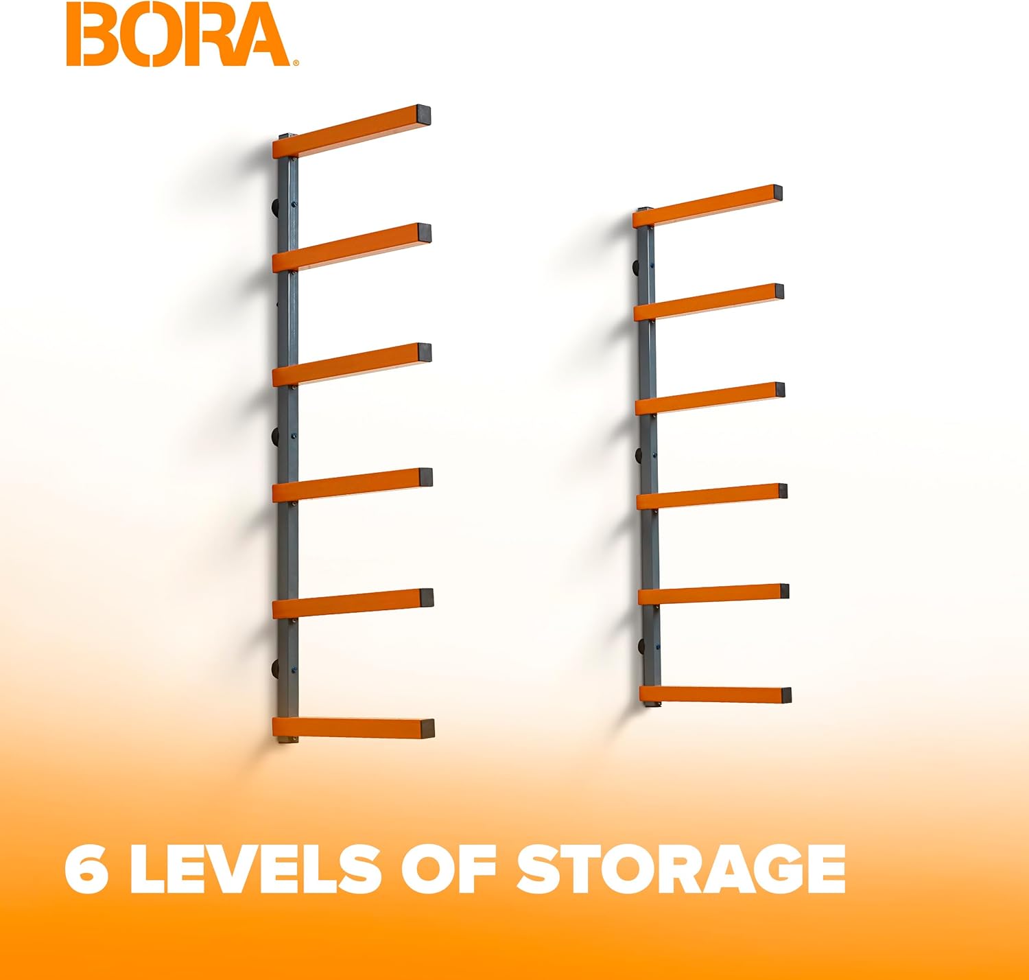 Bora Organizer Scaffale Legname 6 Livelli, Arancione - immagine 4