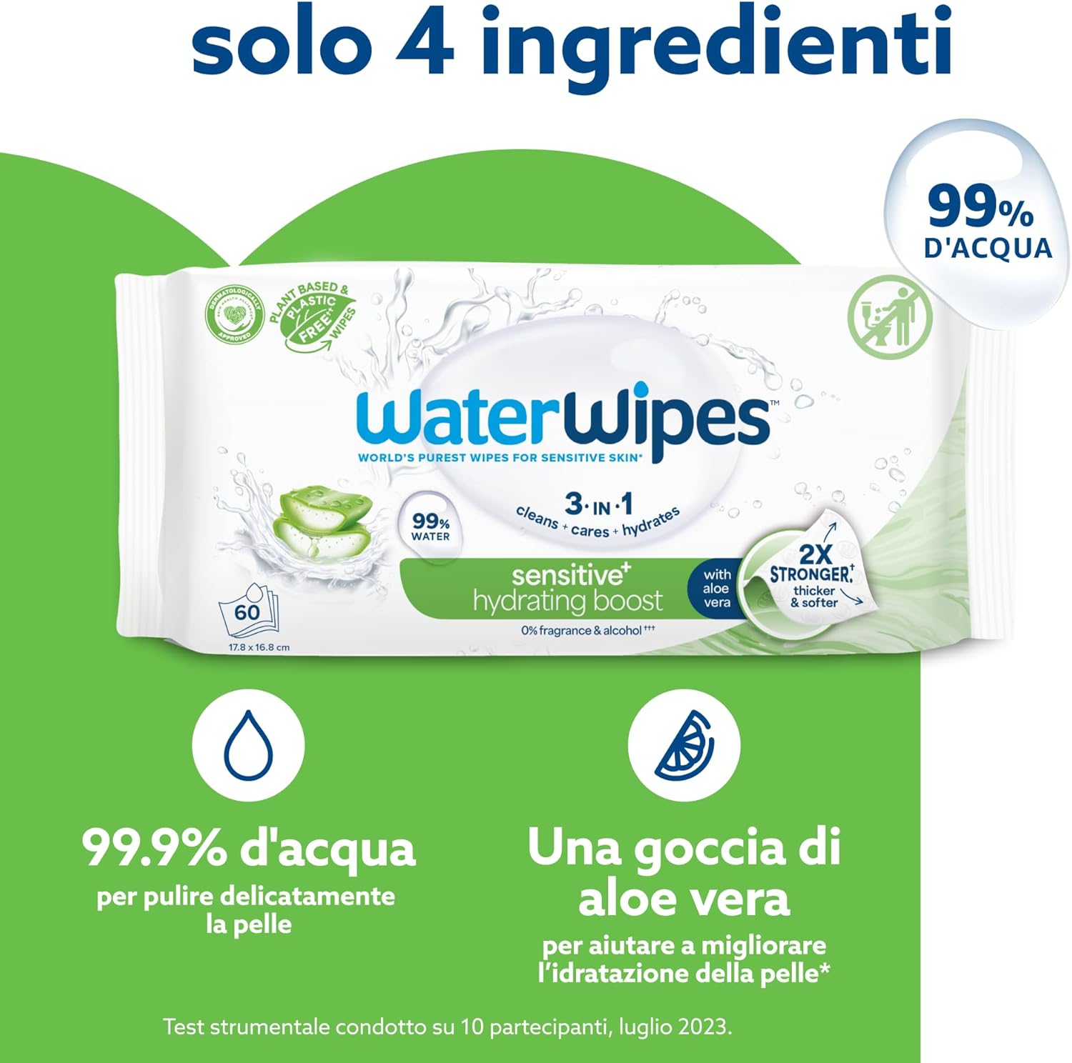 Waterwipes Sensitive+ Hydrating Boost Wipes 360 Pezzi - immagine 4