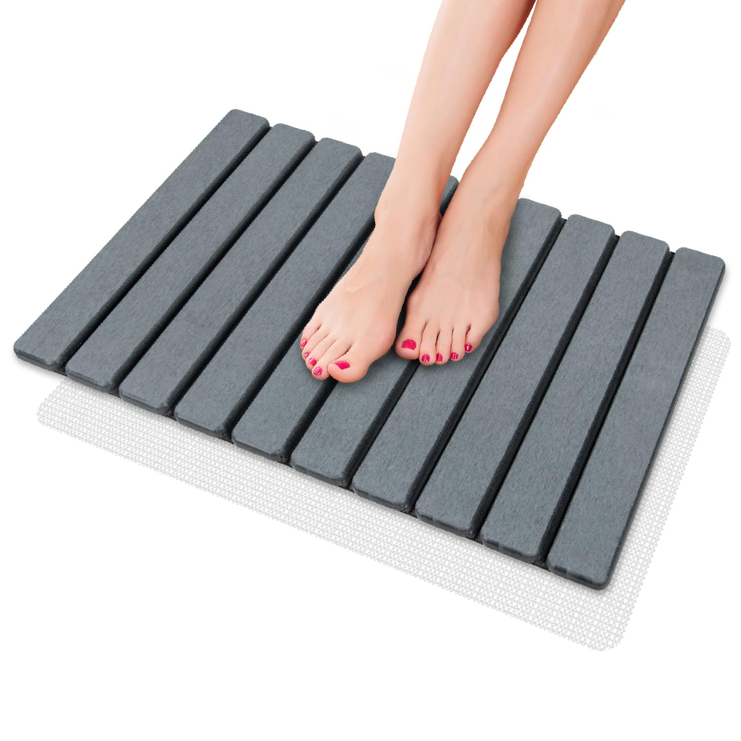 Tappetino da Bagno in Pietra Pieghevole 60x39 cm