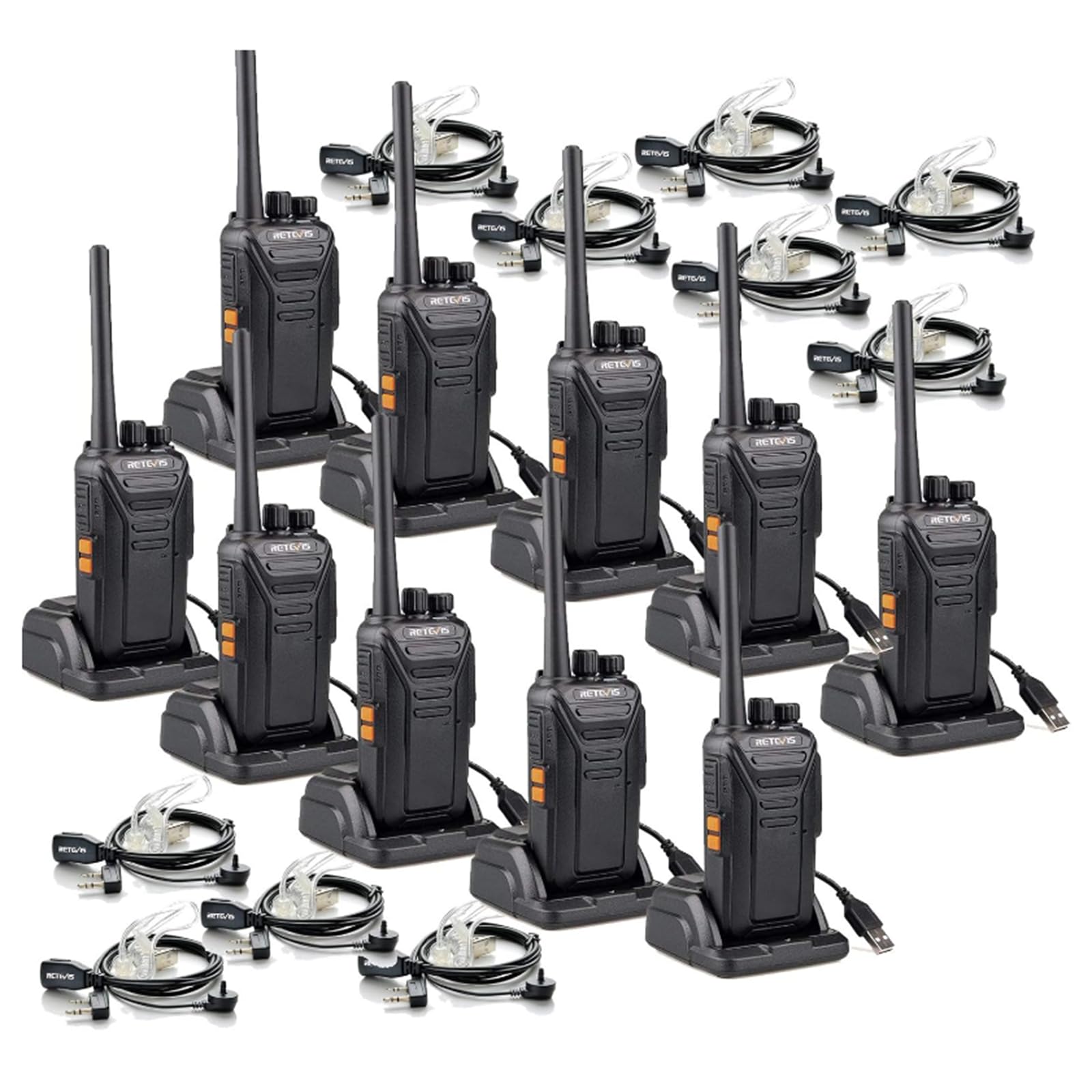 Retevis RT27 - Ricetrasmittenti Professionali PMR446 (10 pz)