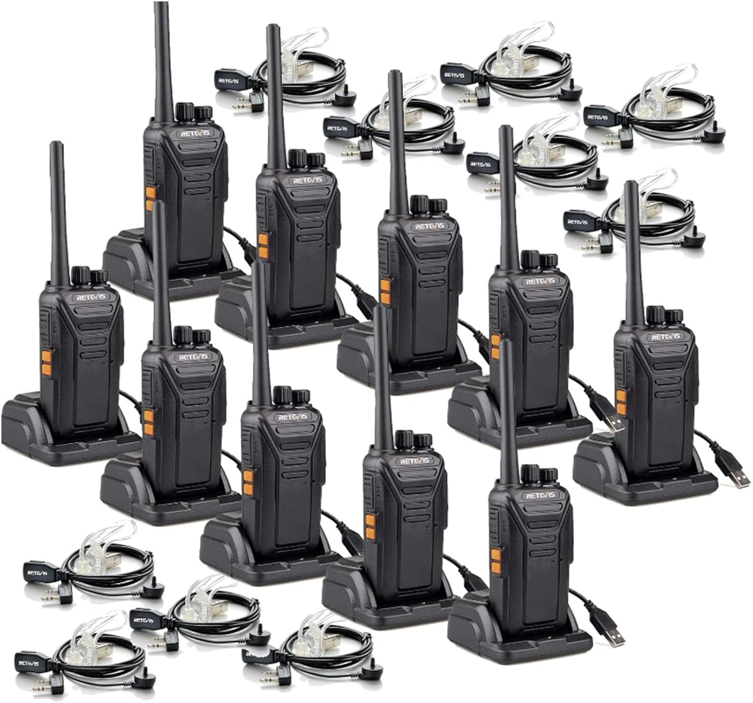 Retevis RT27 - Ricetrasmittenti Professionali PMR446 (10 pz) - immagine 1