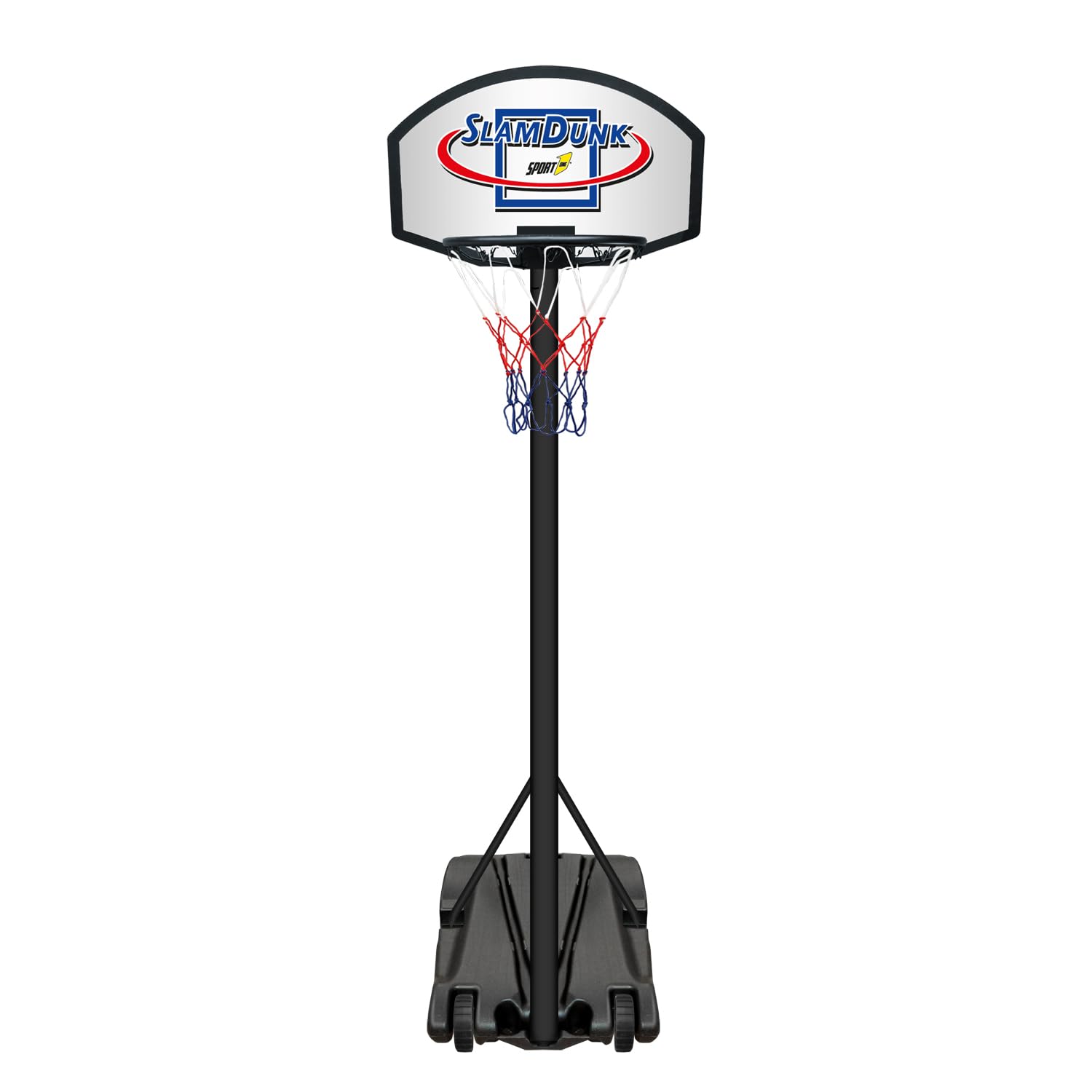 Sport1 Slam Dunk Piantana Basket Regolabile 140-200cm, Nero