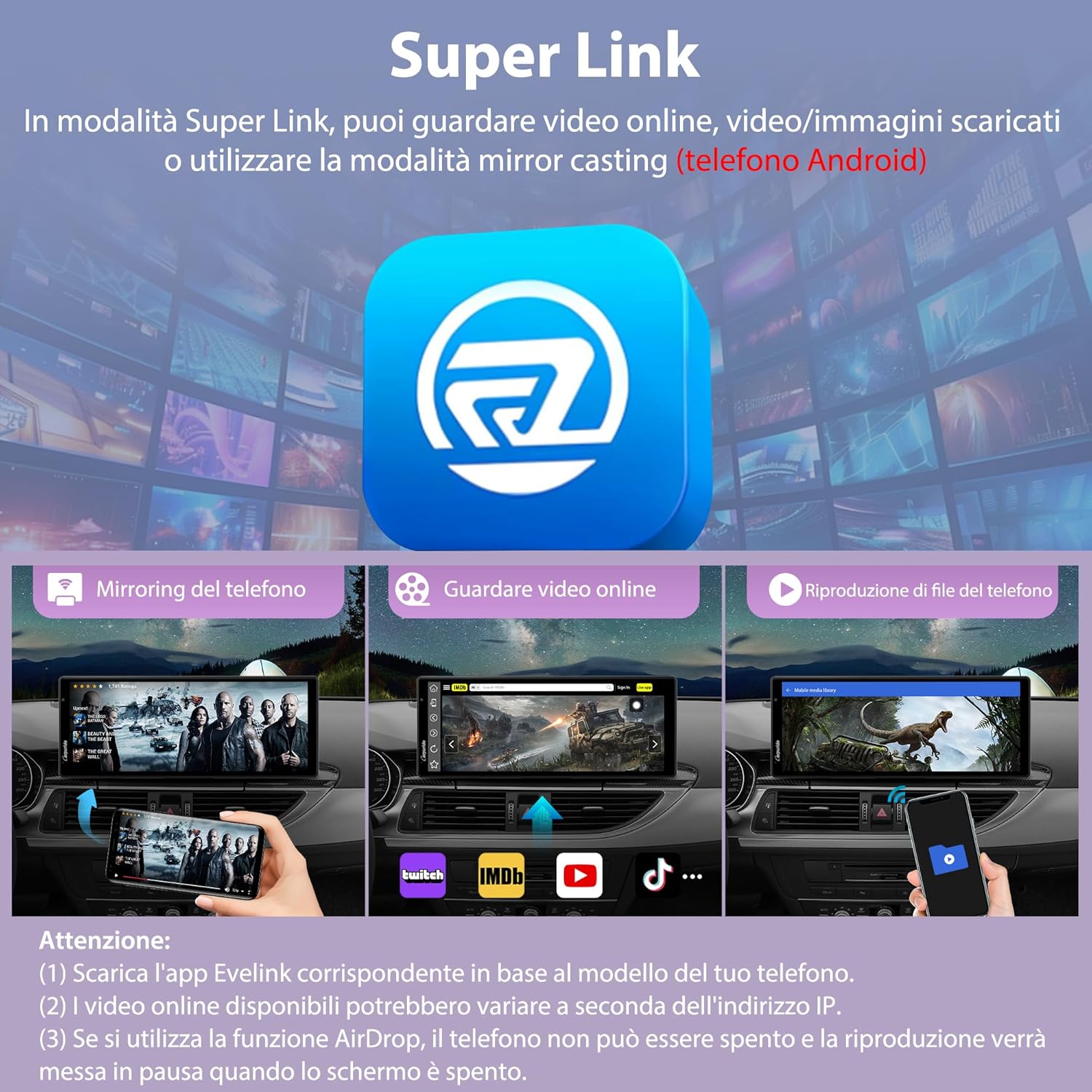 Carpuride Wireless Carplay e Android Auto con Dash Cam - immagine 4