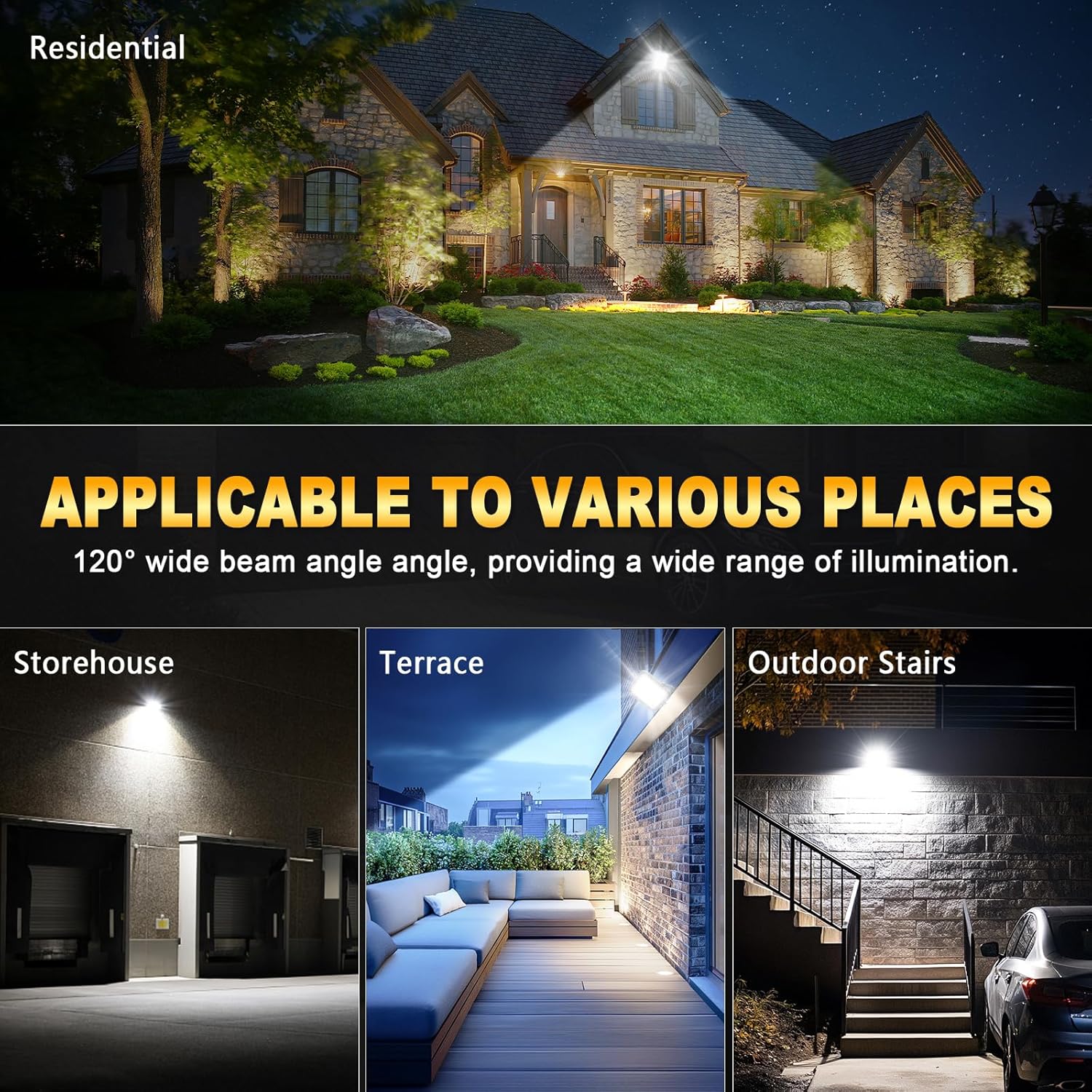 Rigidon Faretto LED Esterno 200W 20000LM con Spina - immagine 8