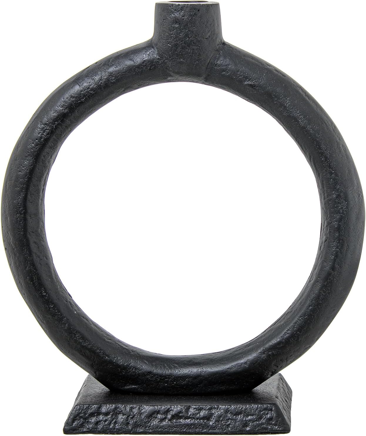 CANDELABRO ARO ALUMINIO NEGRO_22X8X24CM PARA VELAS °2CM