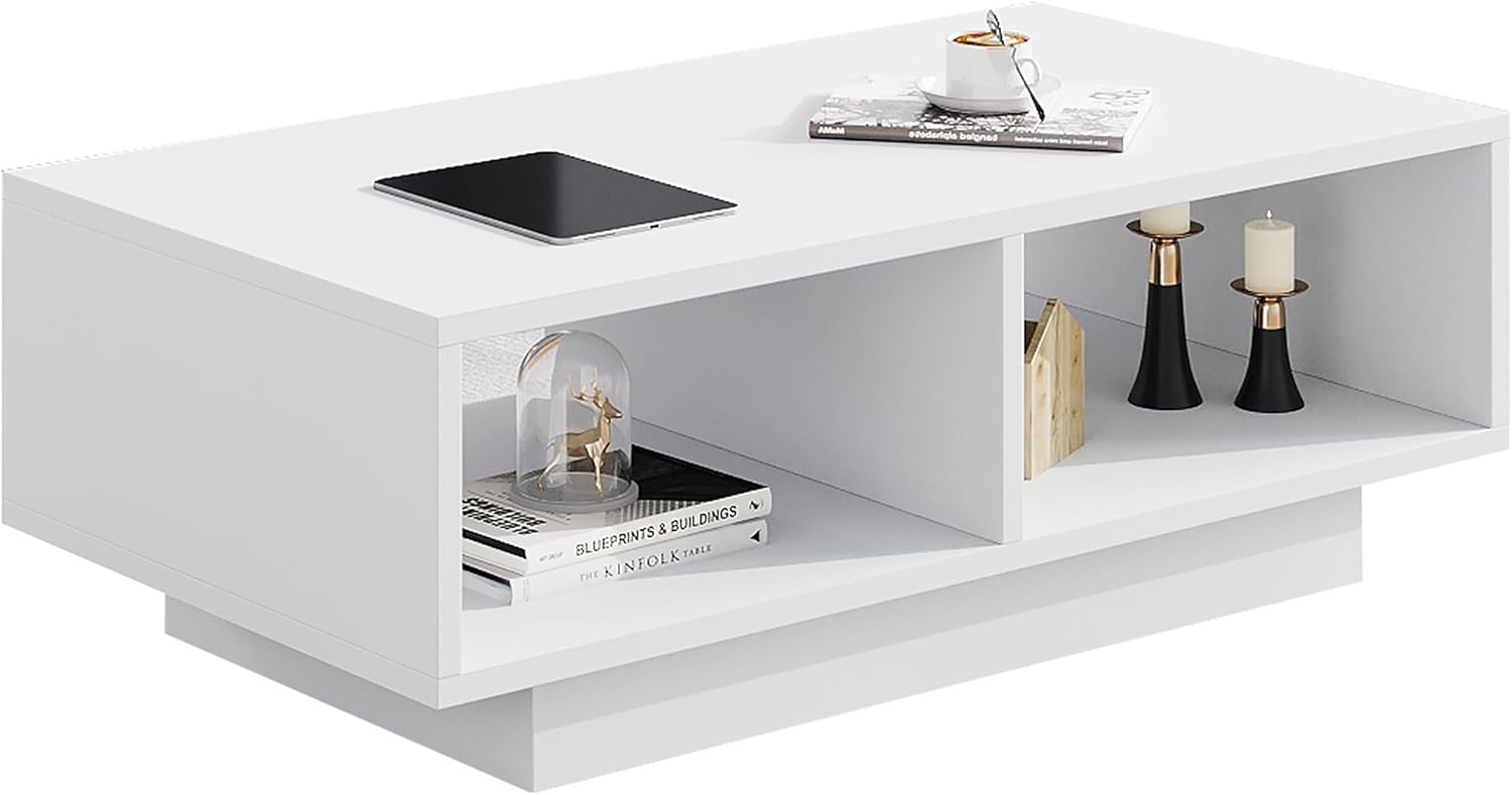 Showha Tavolino da Caffè Rettangolare 90x48x31 cm, Bianco