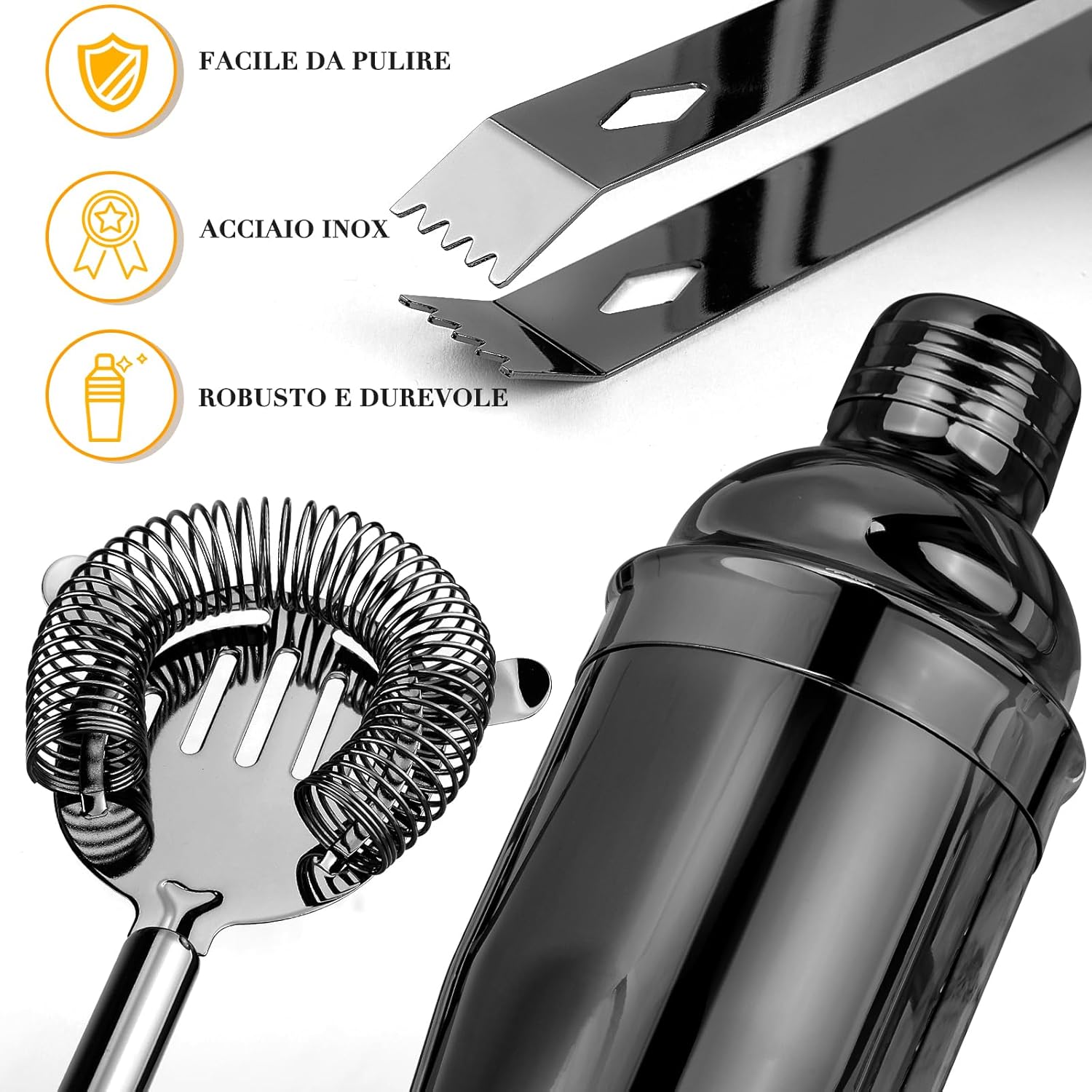 Set Shaker Cocktail Kit Bartender con Supporto - immagine 2