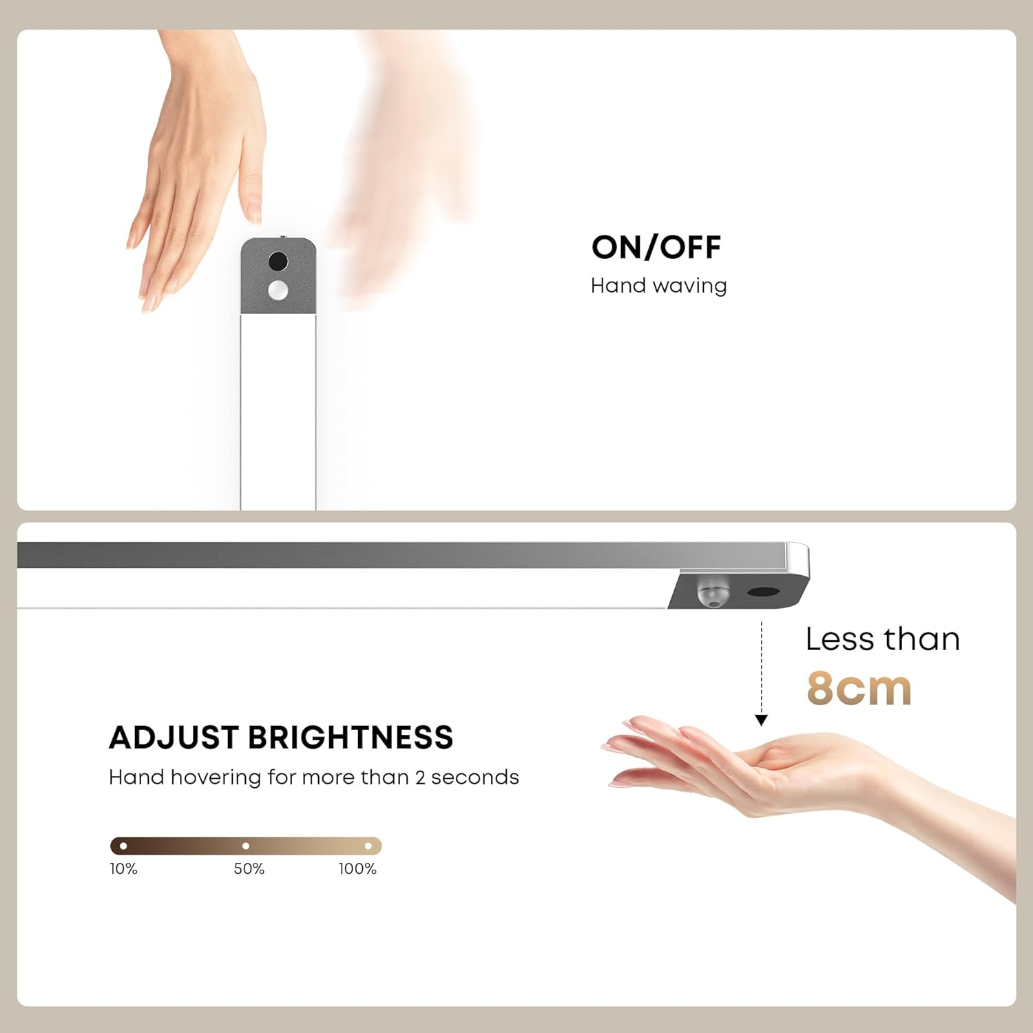 Lroltef Luce LED Sottopensile Cucina 25CM 1500mAh (2 Pezzi) - immagine 2