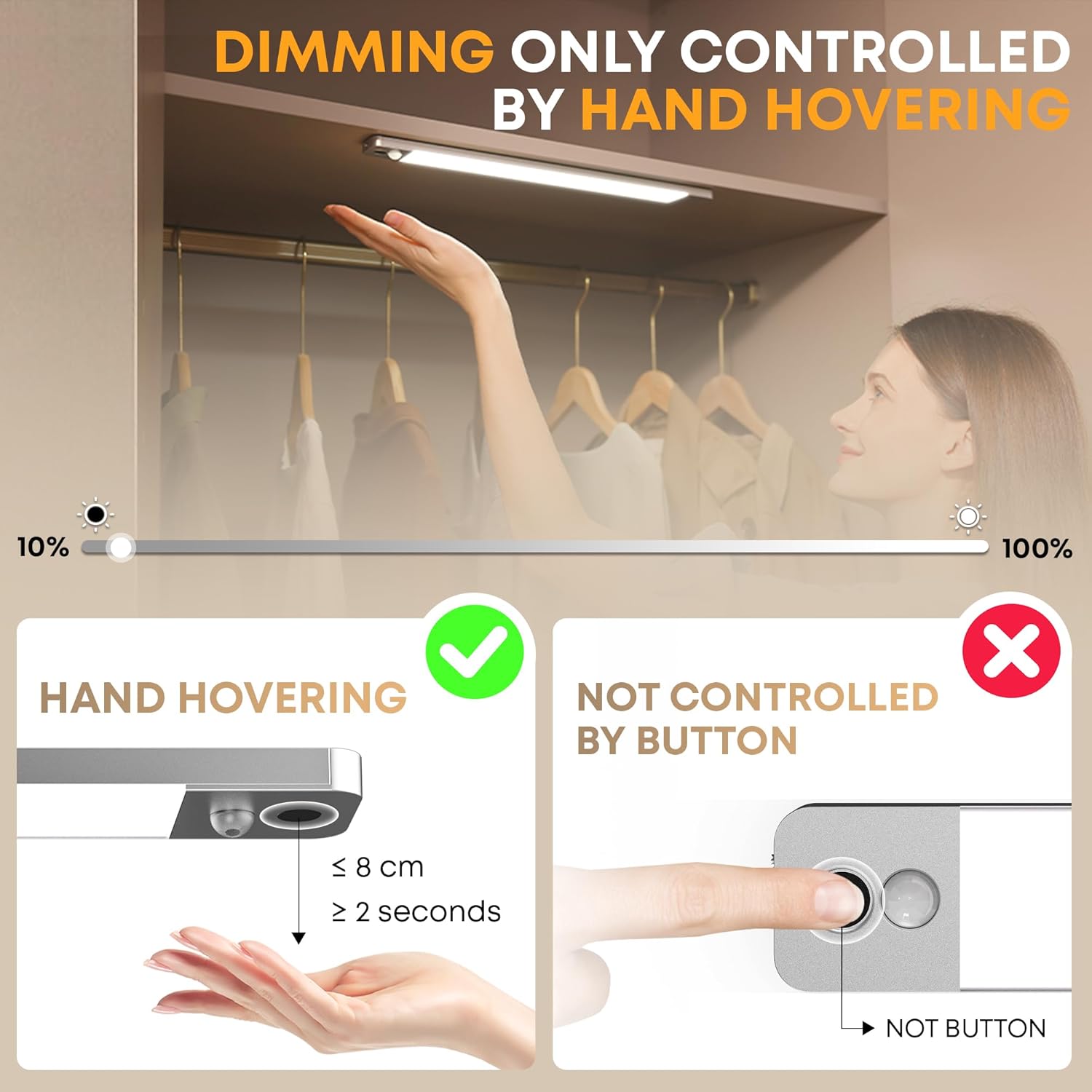 Lroltef Luce LED Sottopensile Cucina 25CM 1500mAh (2 Pezzi) - immagine 4