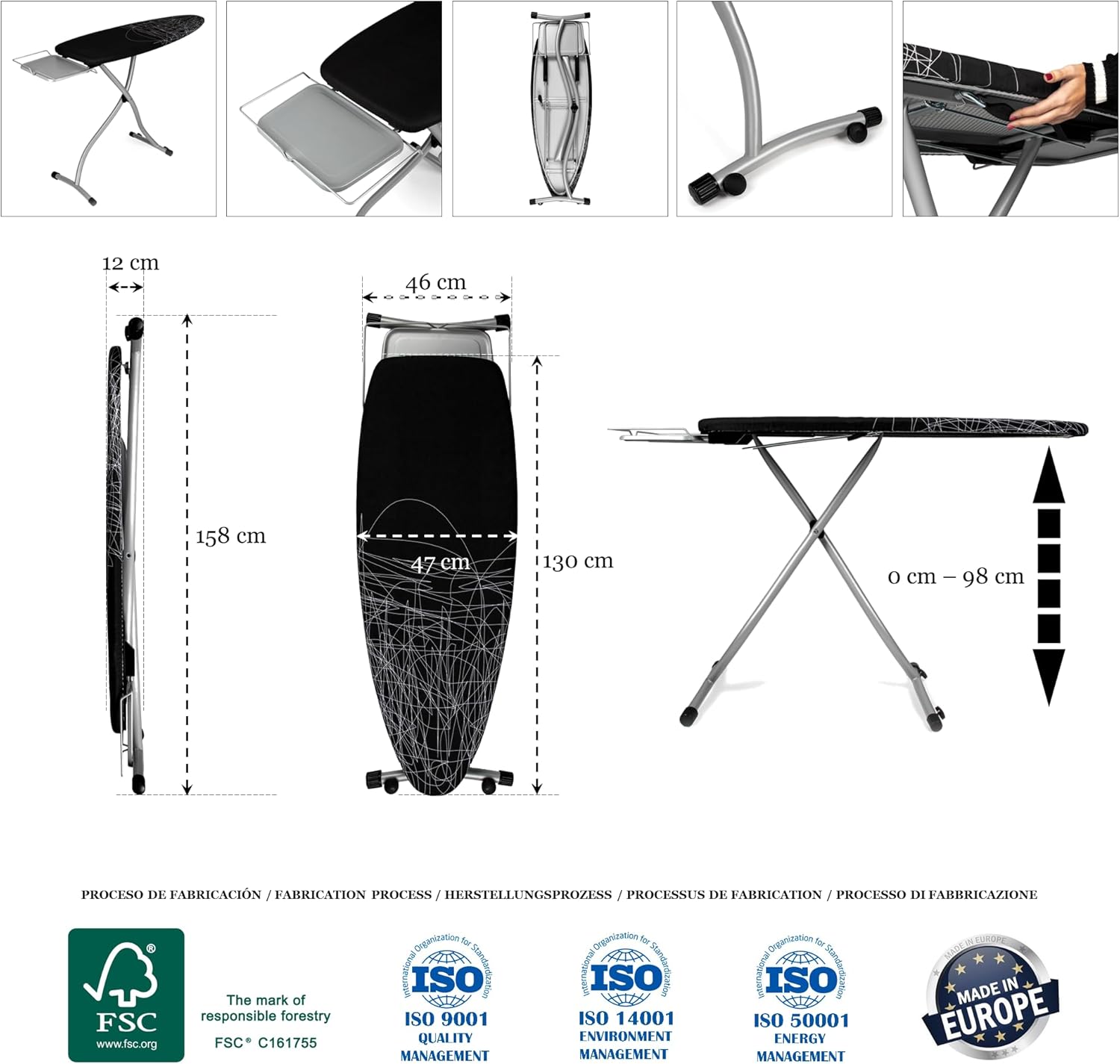 Asse da Stiro HTopVIP - Zona Stiro 130x47 cm - immagine 14