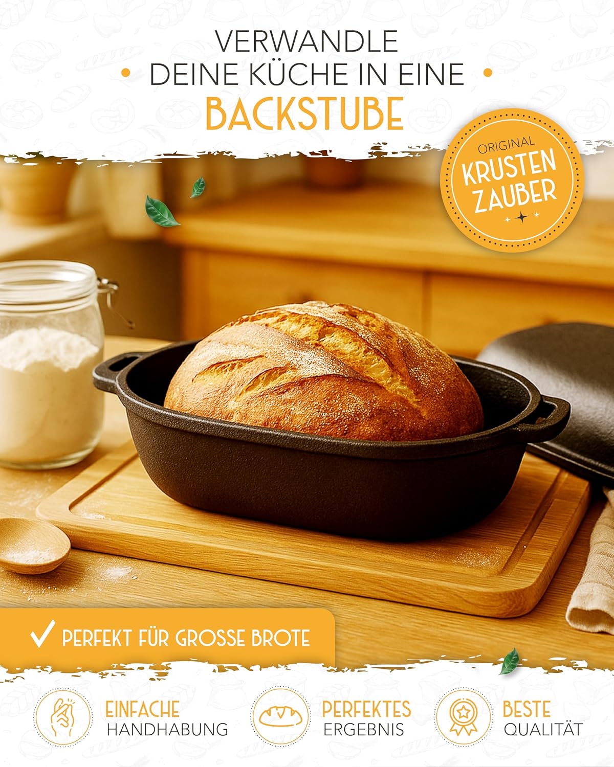 Krustenzauber - Stampo Pane Ghisa 40cm con Coperchio - immagine 2