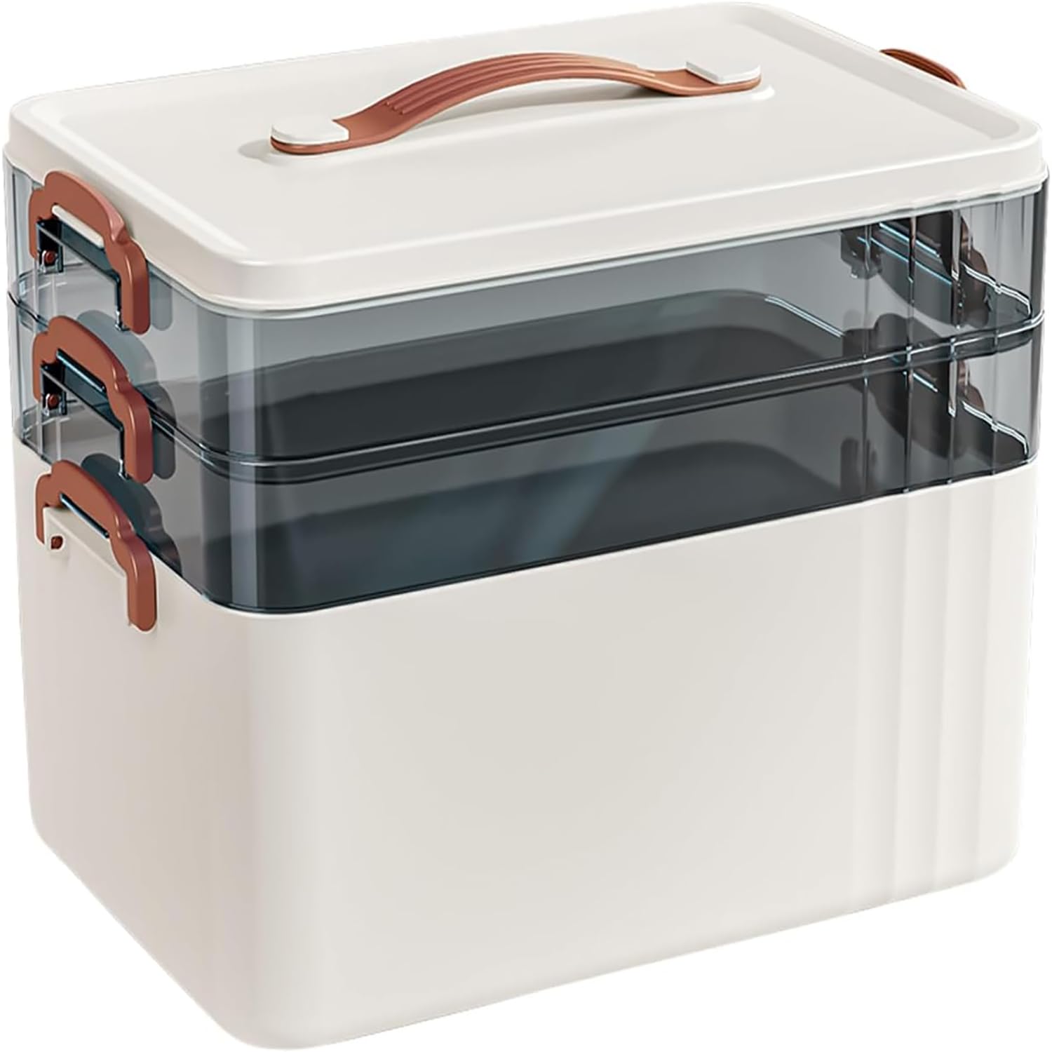 Scatola Multistrato in Plastica con Maniglia, Bianco