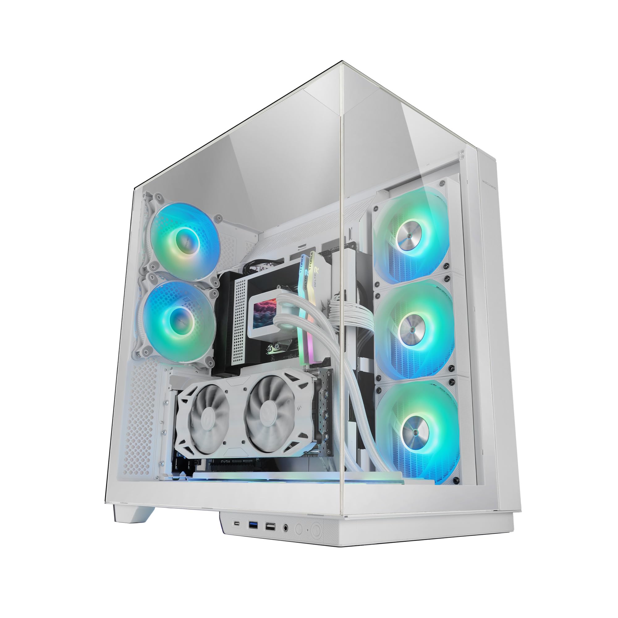 Mars Gaming MC-3GF - Case ATX Triplo Vetro Temperato, Bianco