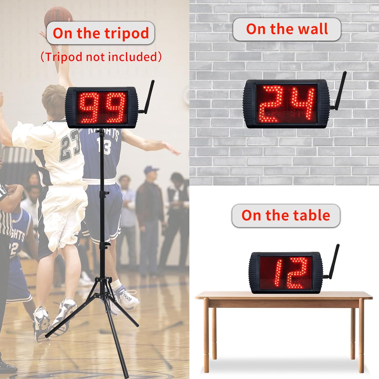 Yz Orologio LED Conto alla Rovescia Basket con Telecomando - immagine 5