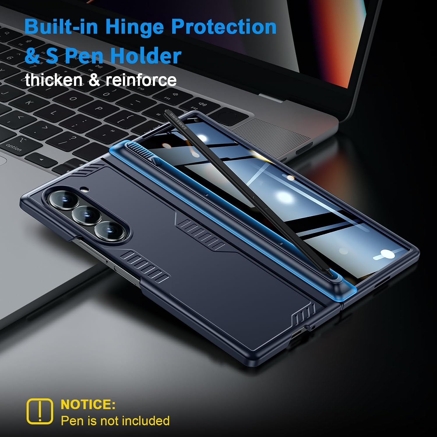 Spoovcto Custodia per Samsung Galaxy Z Fold6, Blu - immagine 3