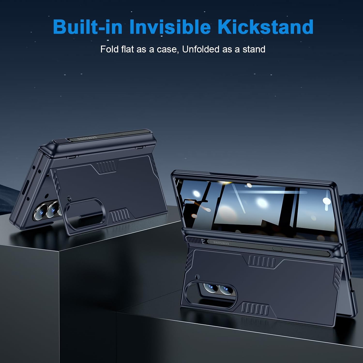 Spoovcto Custodia per Samsung Galaxy Z Fold6, Blu - immagine 5