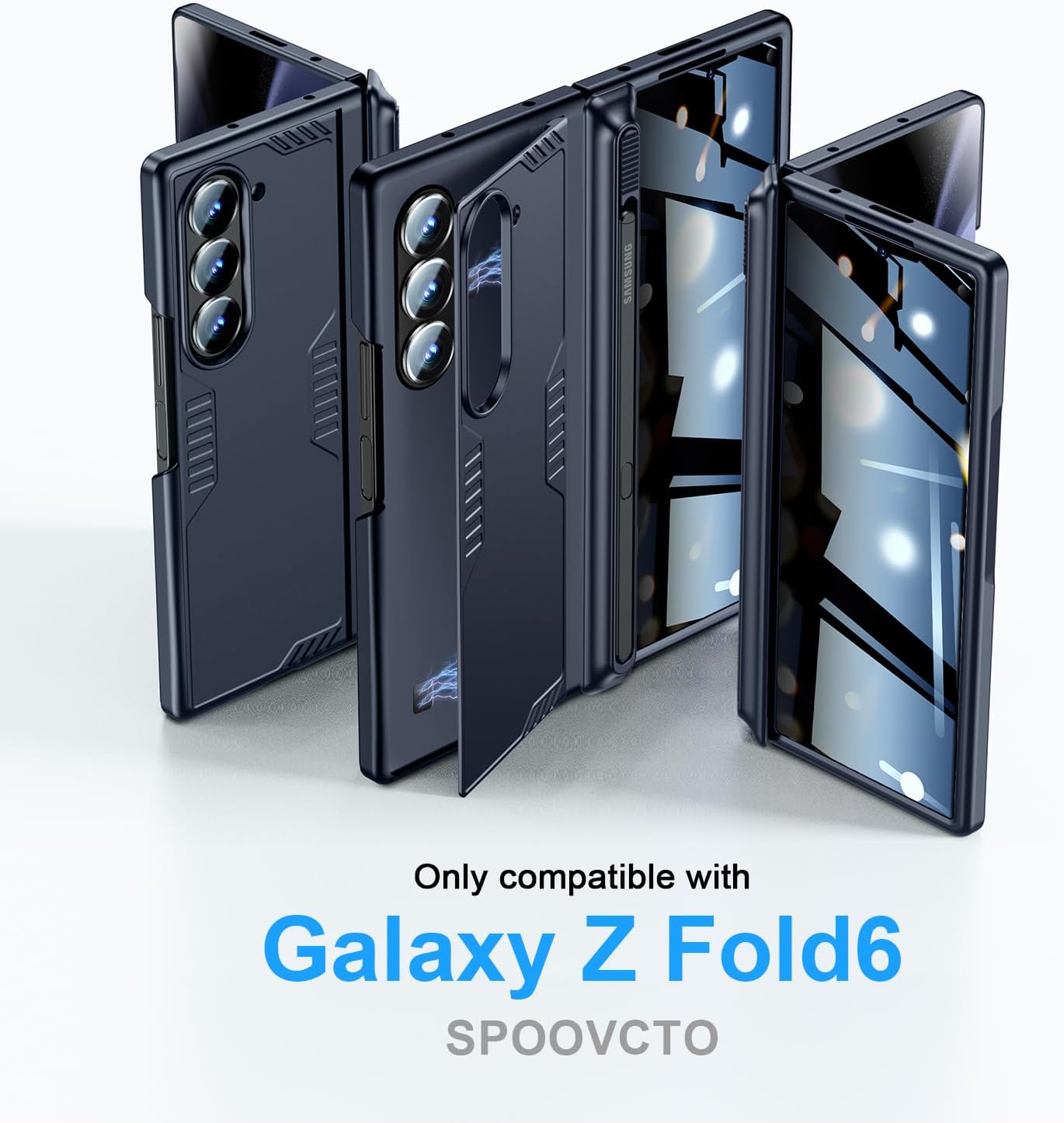 Spoovcto Custodia per Samsung Galaxy Z Fold6, Blu - immagine 6