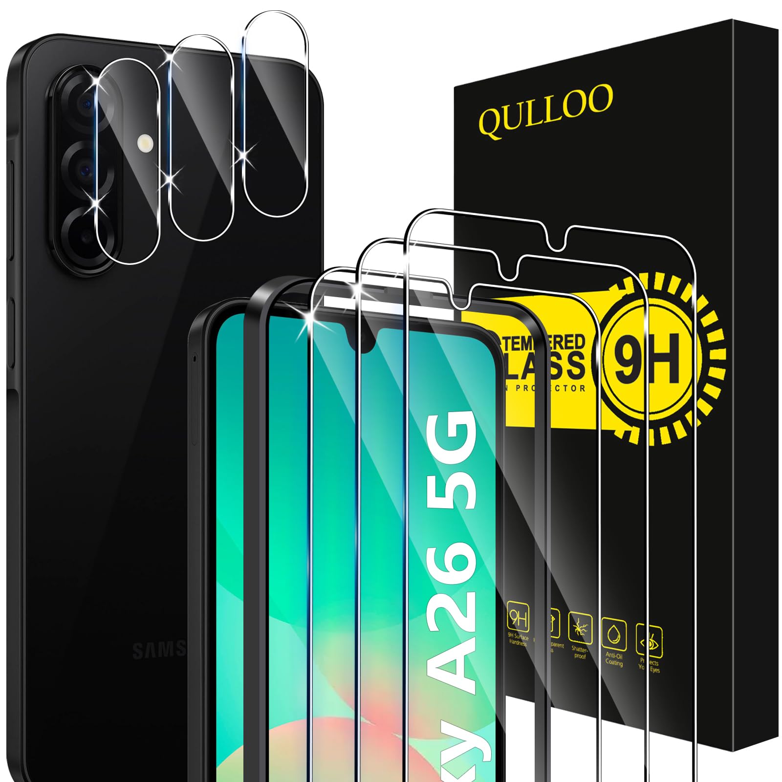Qulloo Vetro Temperato per Samsung Galaxy A26 5G (3+3 Pezzi)