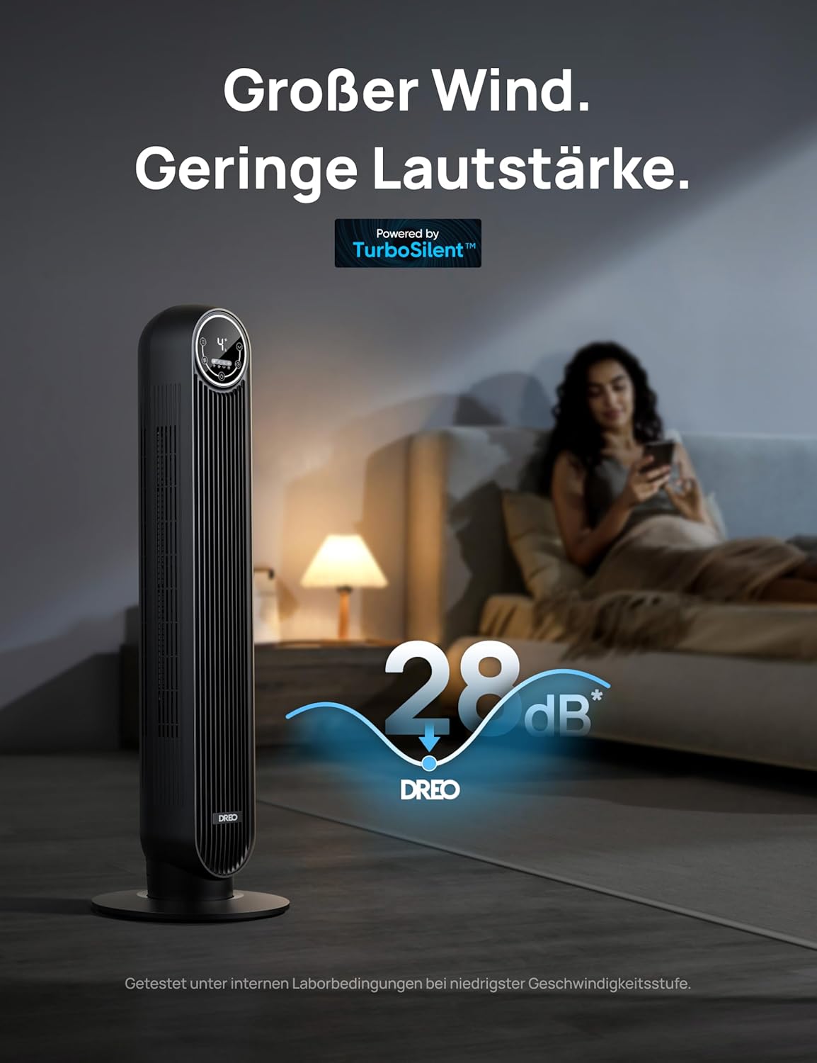 Dreo Ventilatore a Torre Nomad One 28dB Silenzioso, Nero - immagine 4