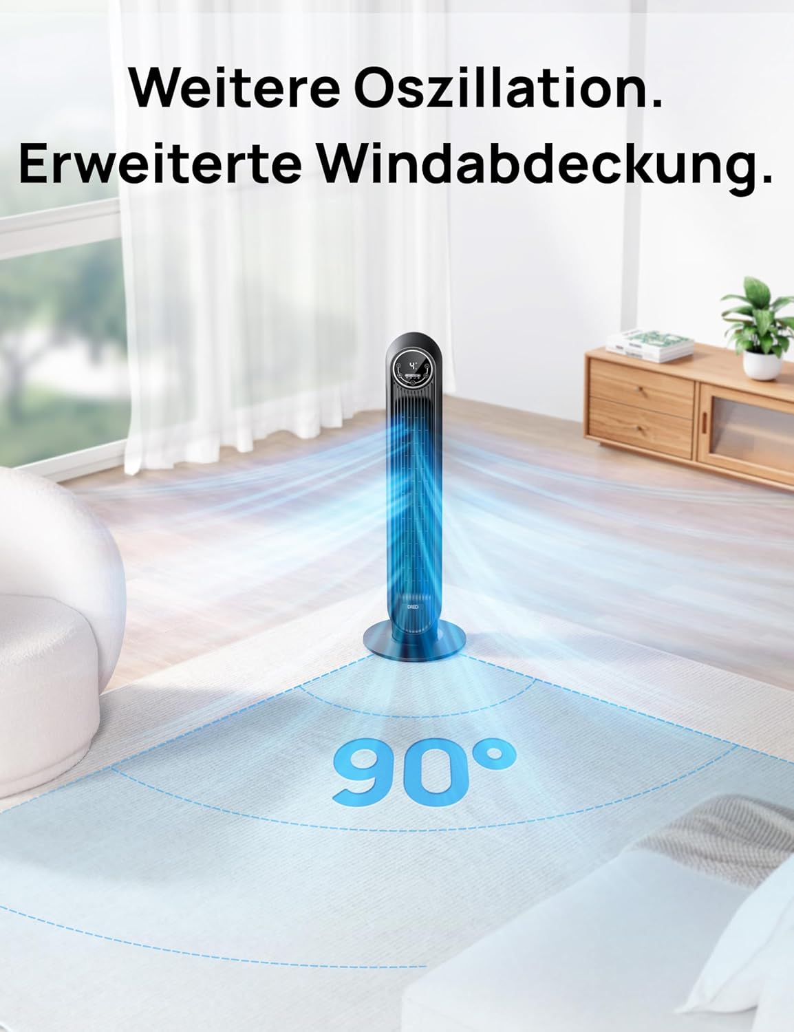 Dreo Ventilatore a Torre Nomad One 28dB Silenzioso, Nero - immagine 7