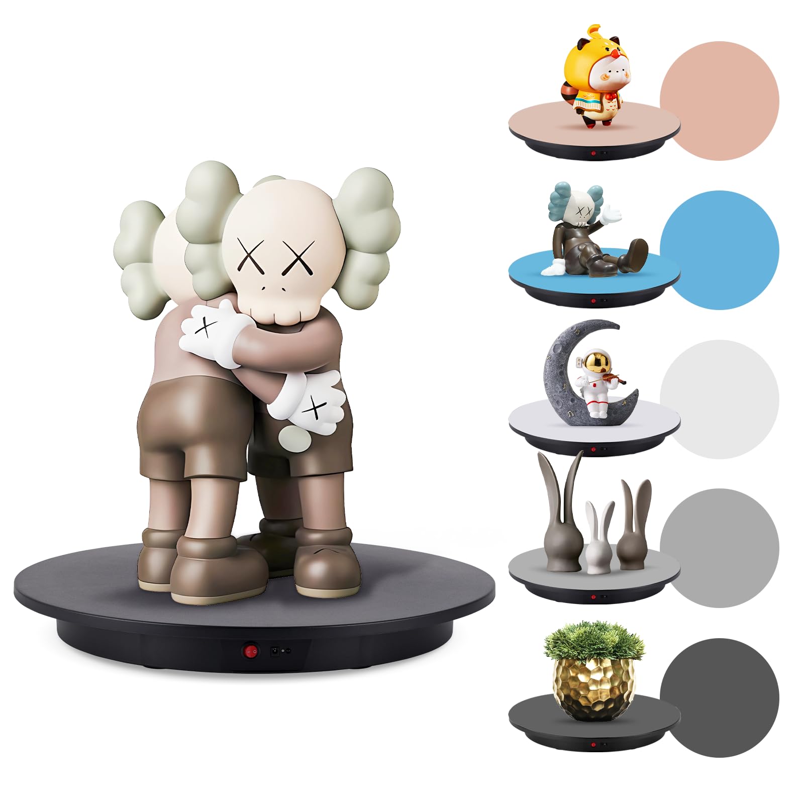 Yjingrui Piatto Girevole Elettrico 60cm 150kg, Nero