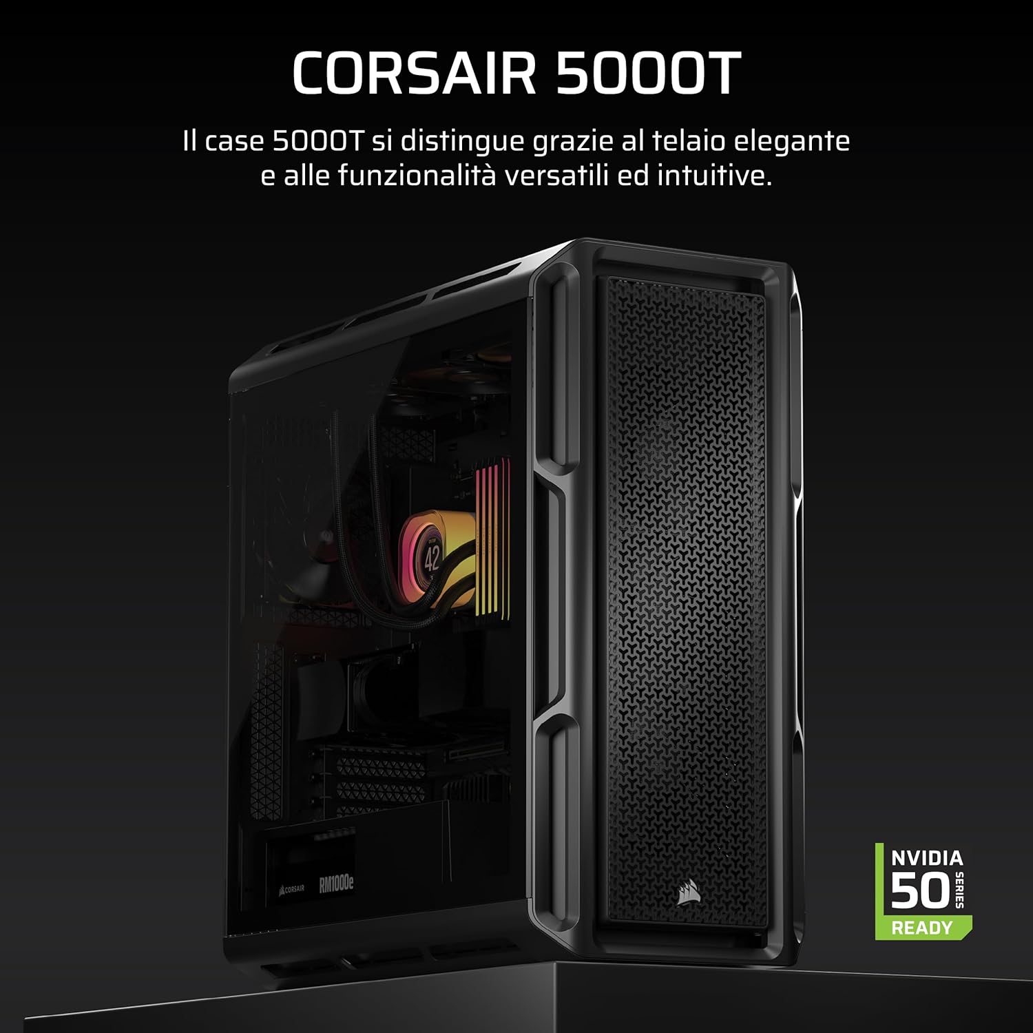 Corsair 5000T Mid–Tower ATX PC Case, Nero - immagine 2