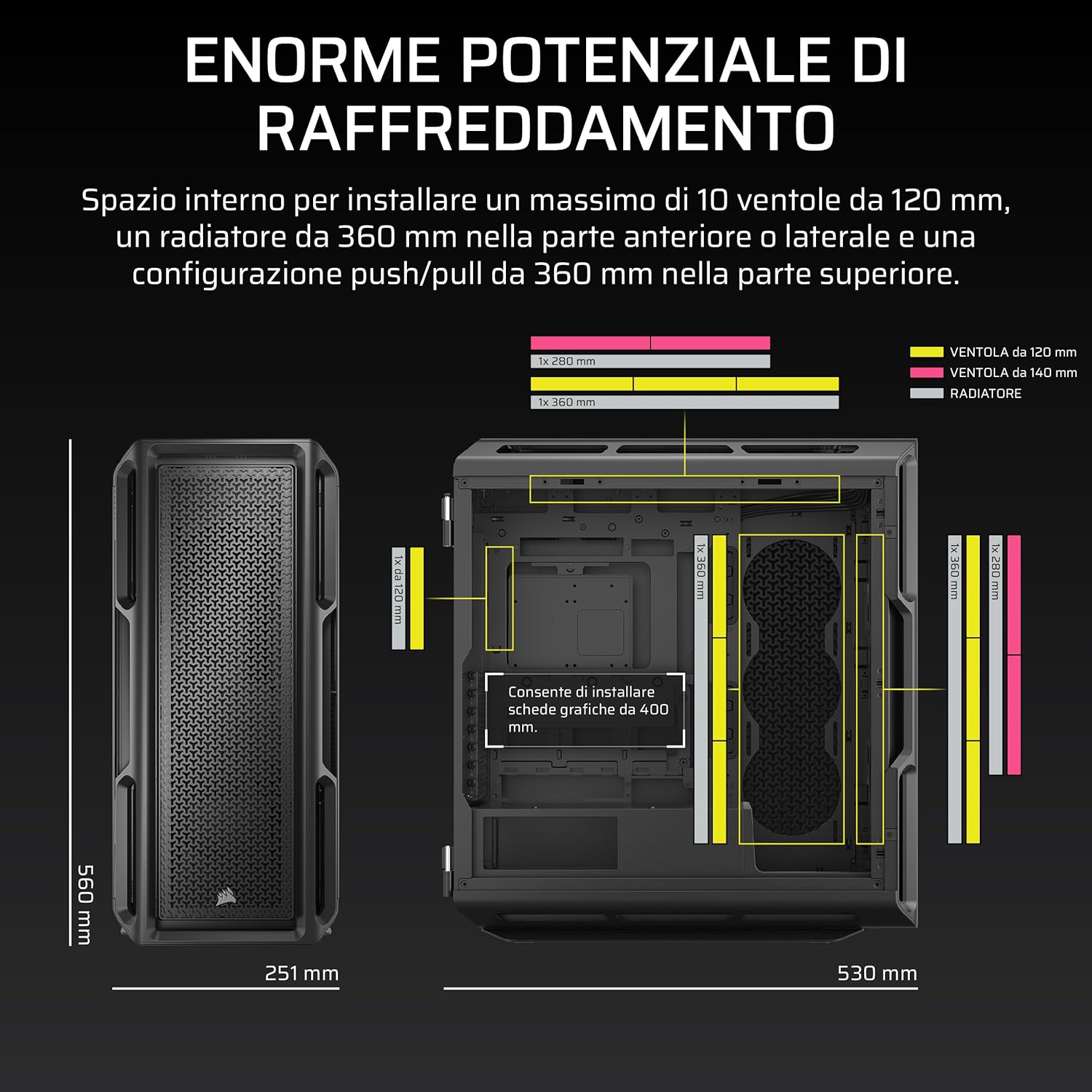 Corsair 5000T Mid–Tower ATX PC Case, Nero - immagine 3