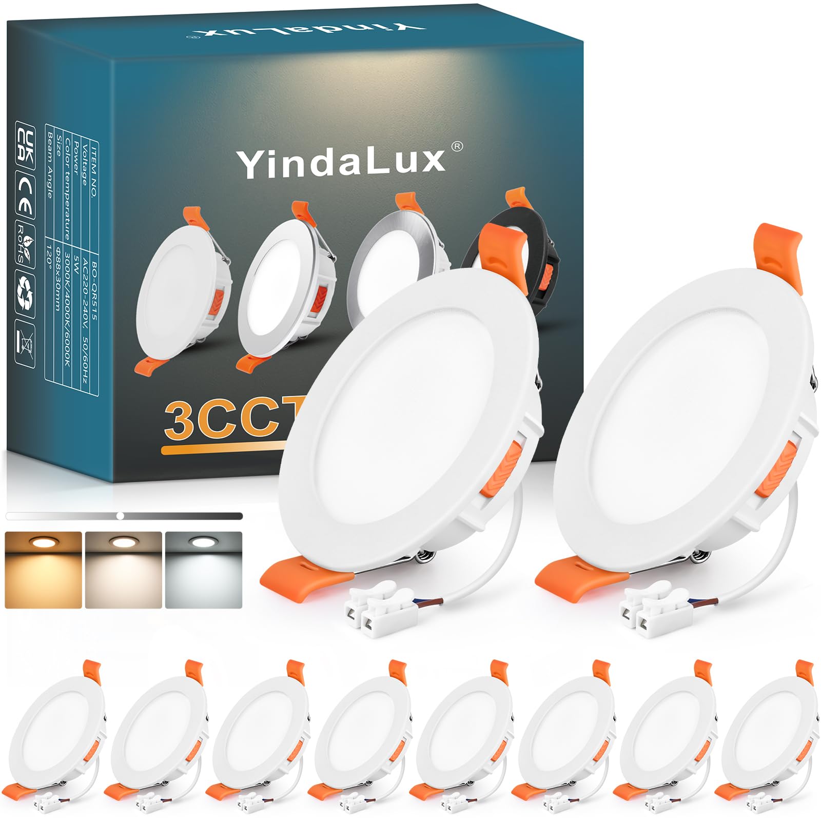 Yindalux Faretti LED Incasso Dimmerabile 5W 550LM