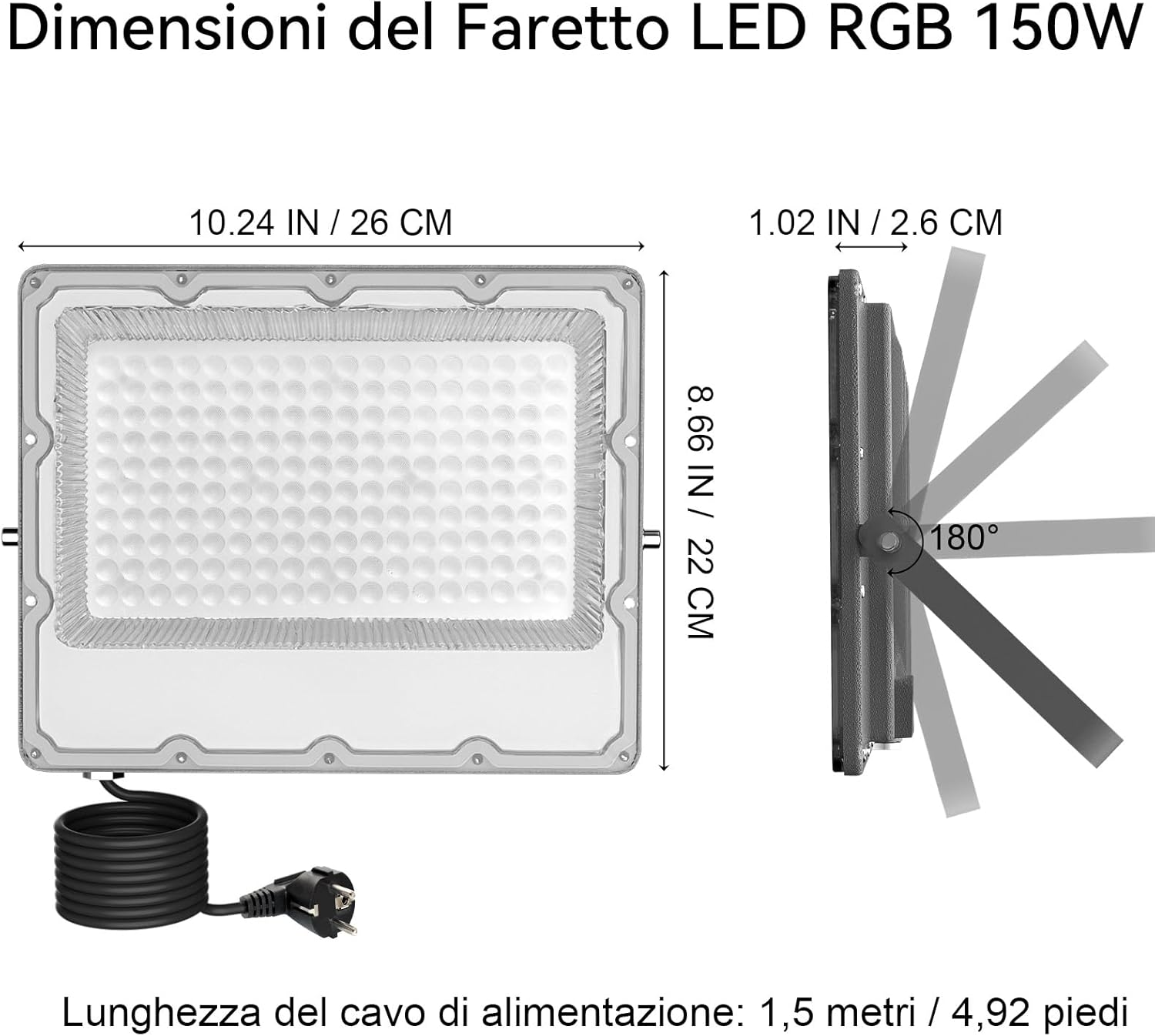 MEEKBOS Faretto LED RGB Esterno 150W (2 Pezzi) - immagine 6